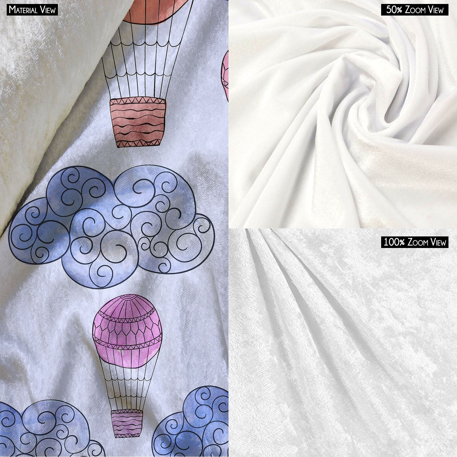 Watercolor Balloons & Clouds D2 Cushion Cover Throw Pillow