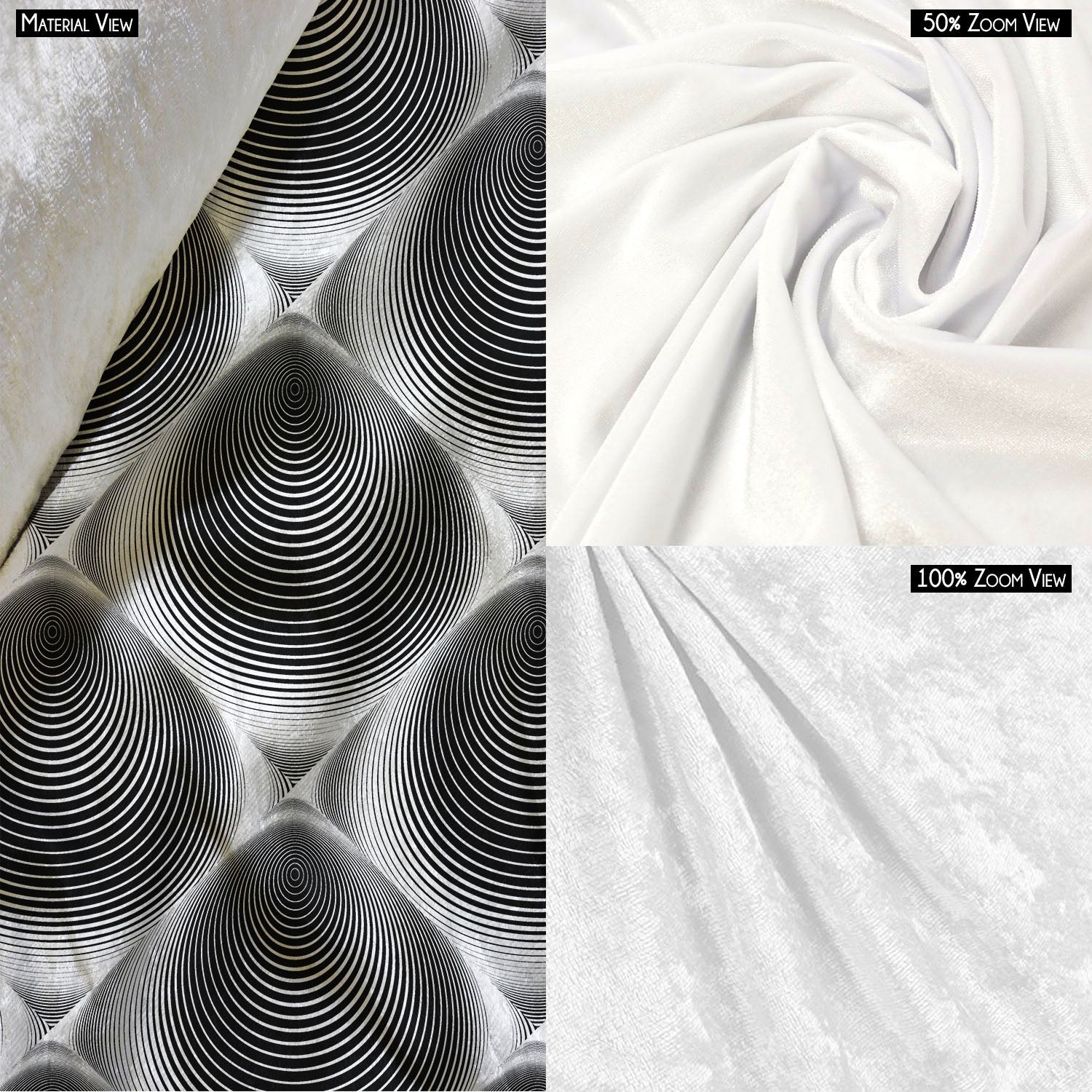 Monochrome Cone Illusion Cushion Cover Throw Pillow