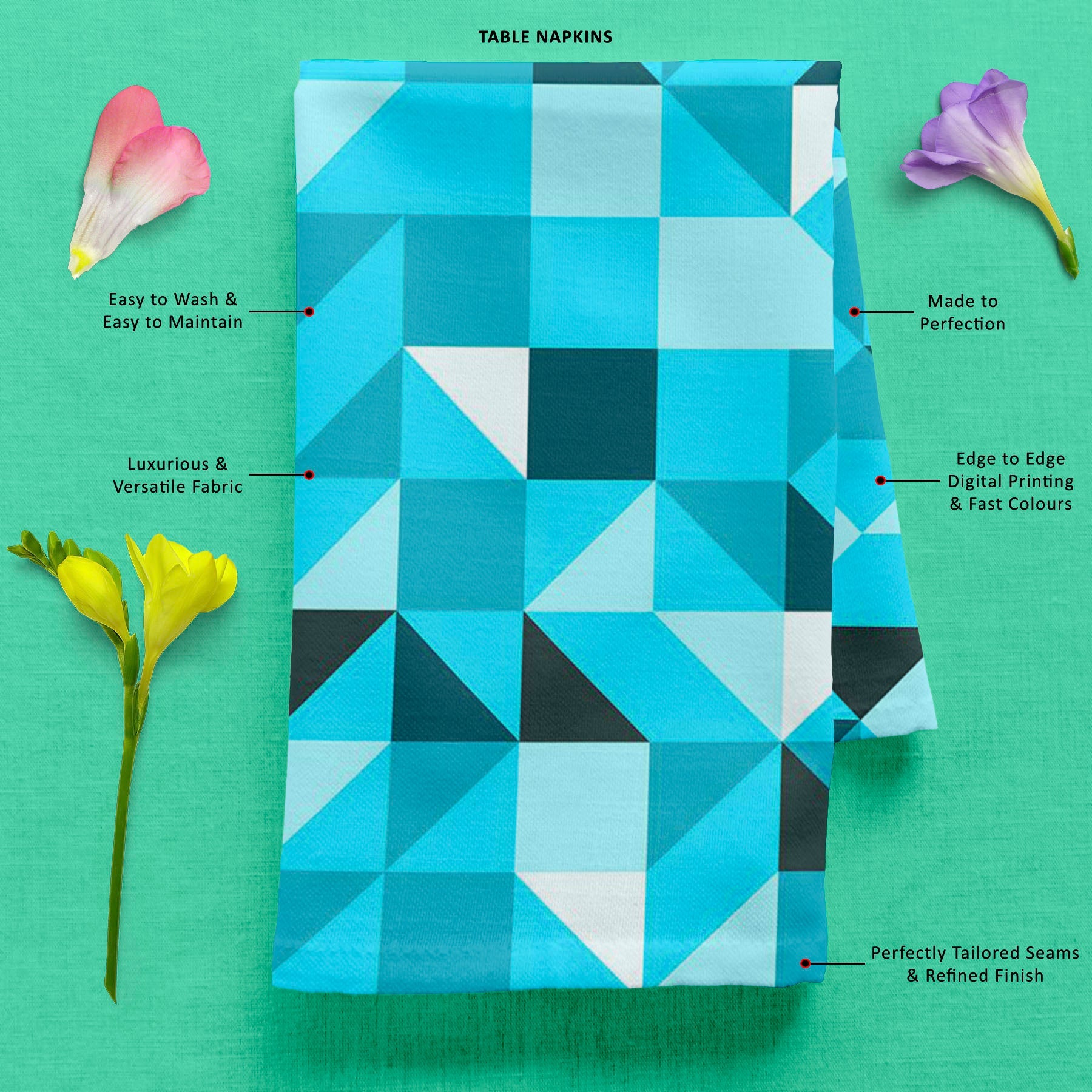 Blue Triangle Table Napkin