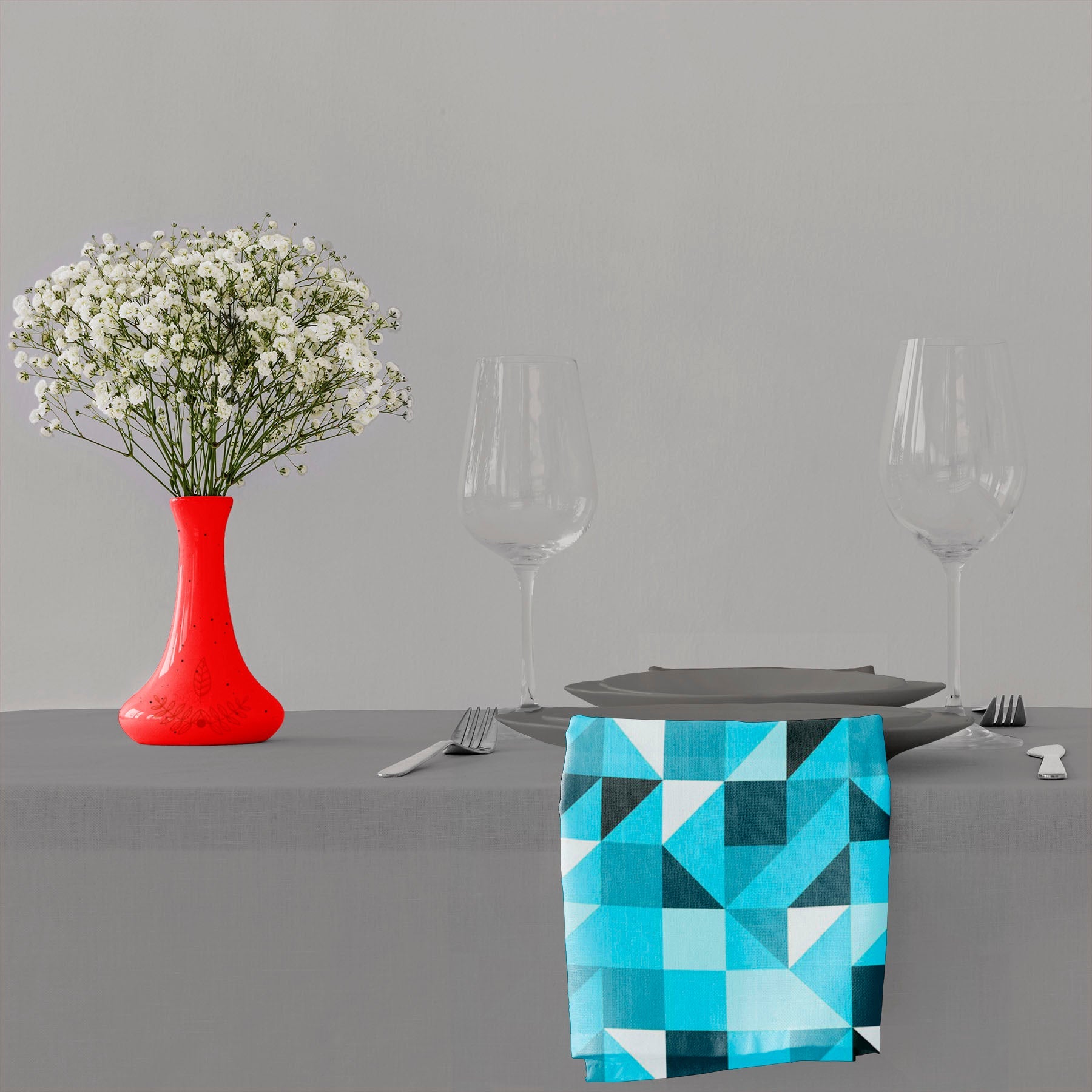 Blue Triangle Table Napkin