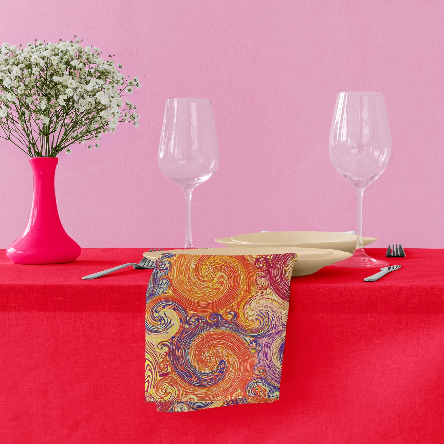 Grunge Swirls Table Napkin