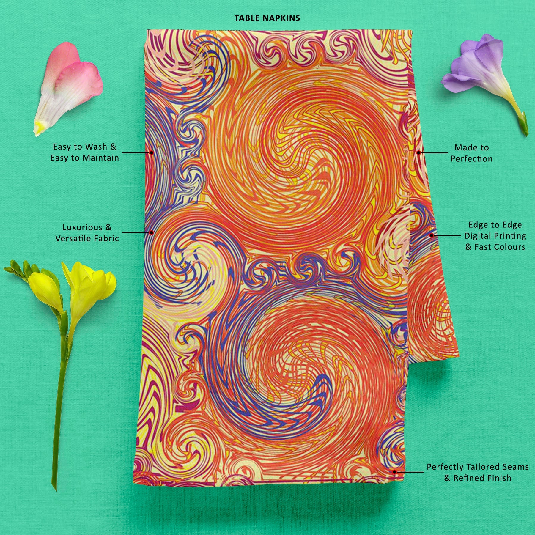 Grunge Swirls Table Napkin