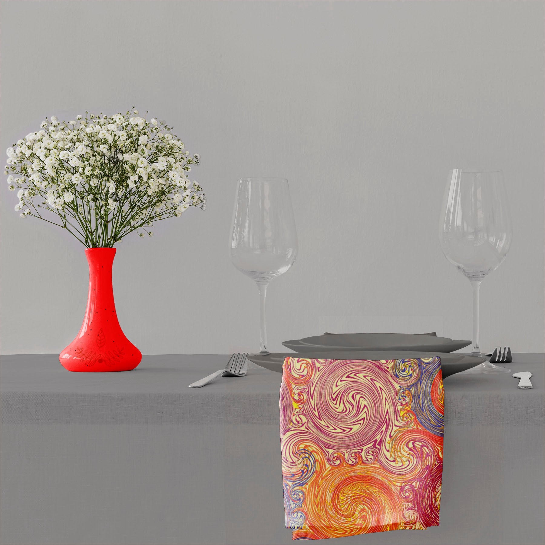 Grunge Swirls Table Napkin