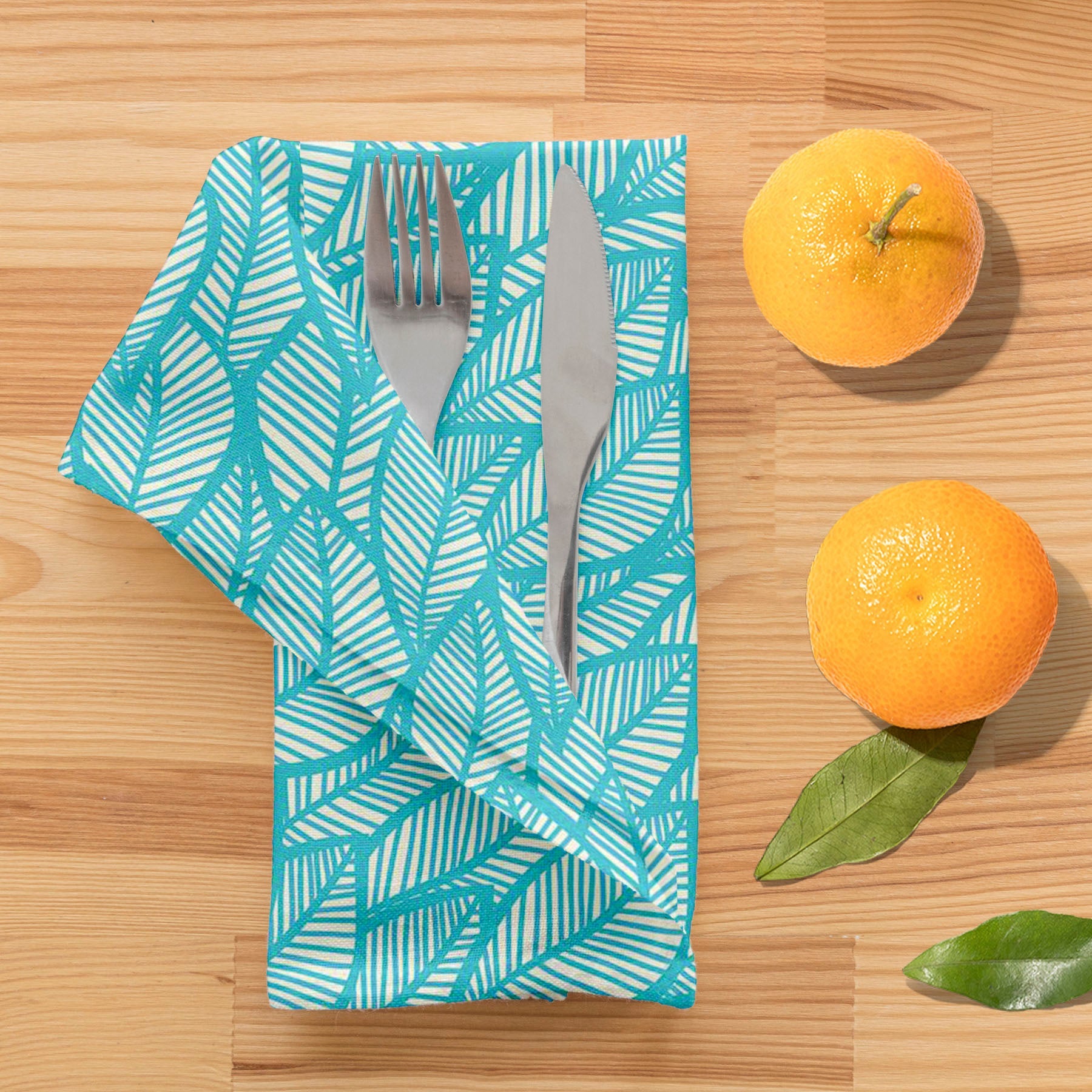 Blue Leaf D1 Table Napkin