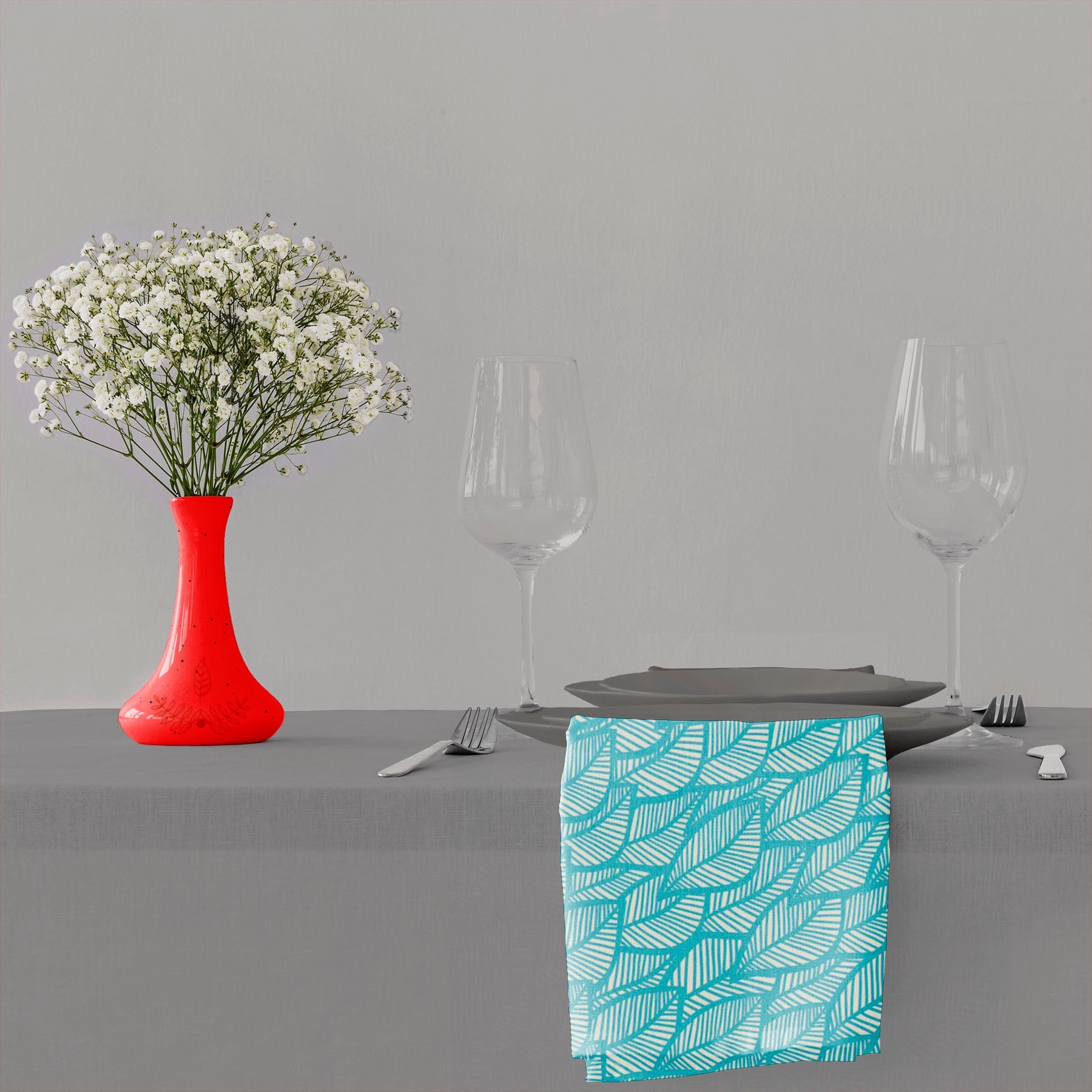 Blue Leaf D1 Table Napkin