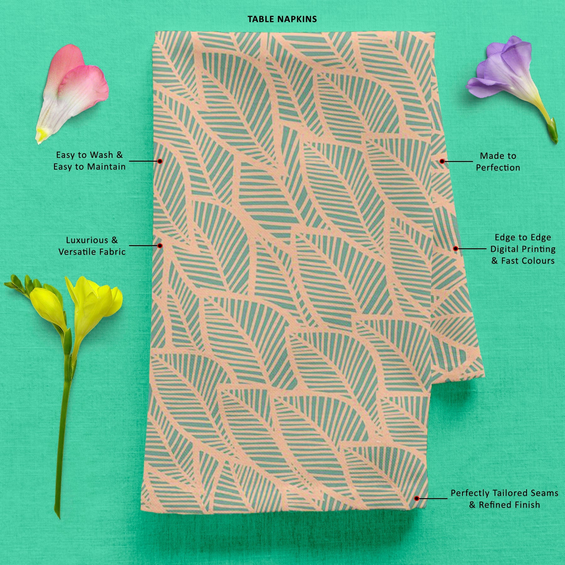 Blue Leaf D2 Table Napkin