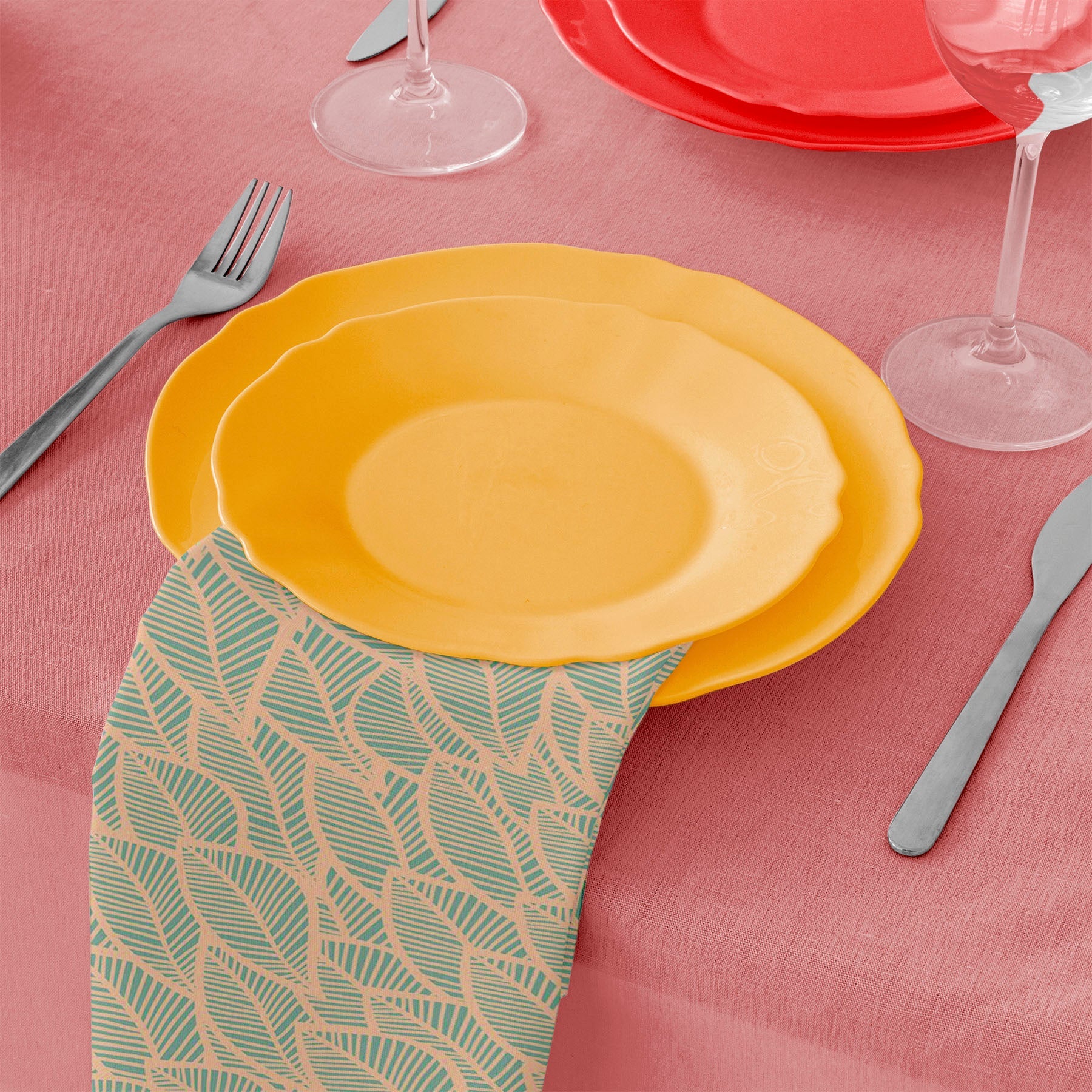 Blue Leaf D2 Table Napkin