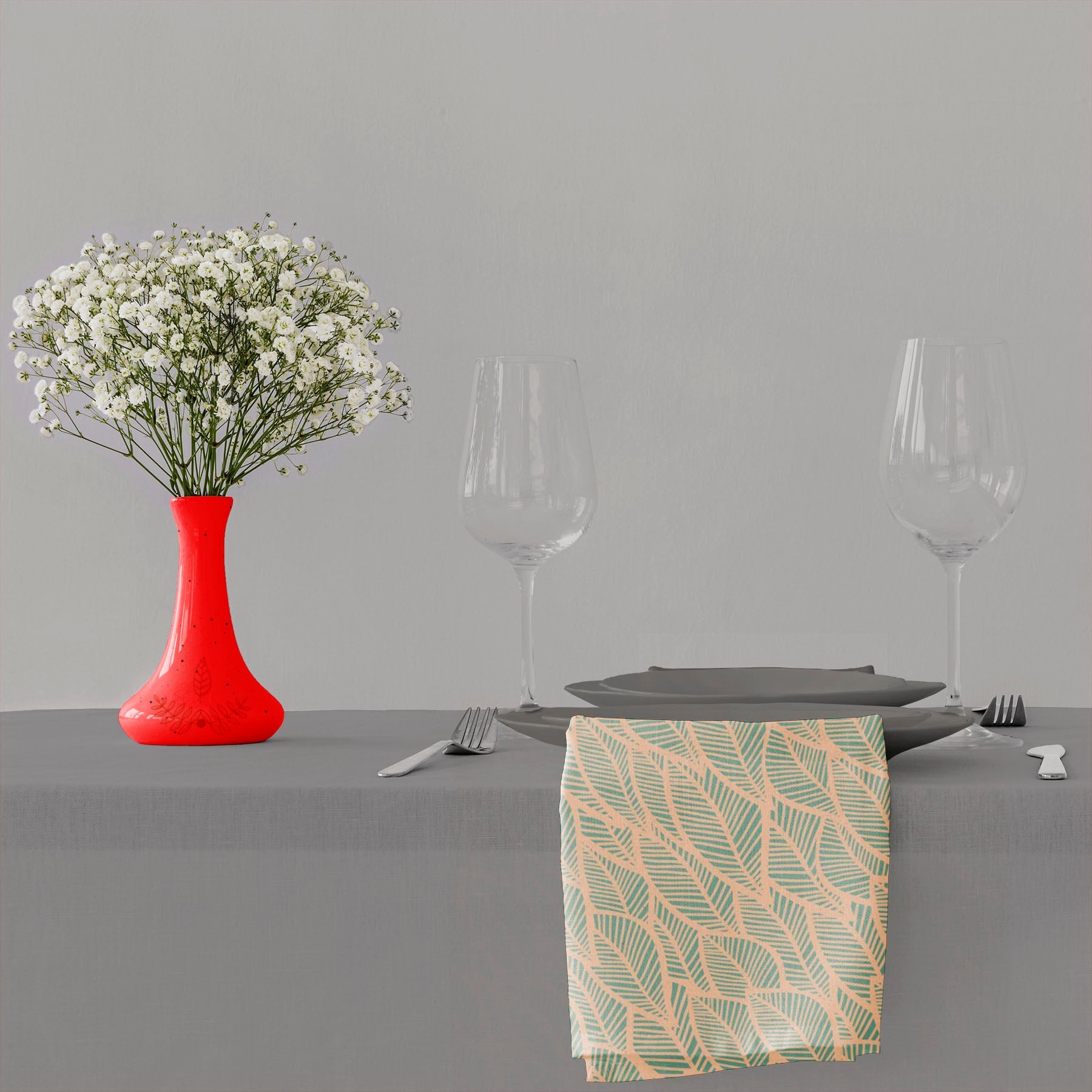 Blue Leaf D2 Table Napkin