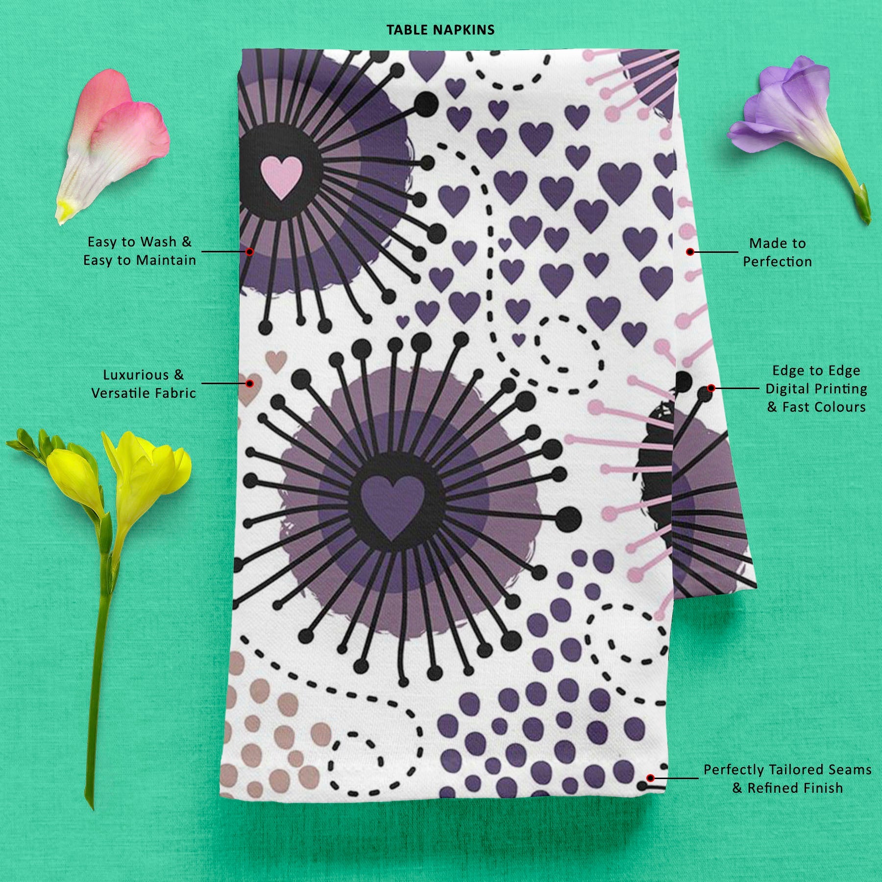 Circle & Hearts Table Napkin