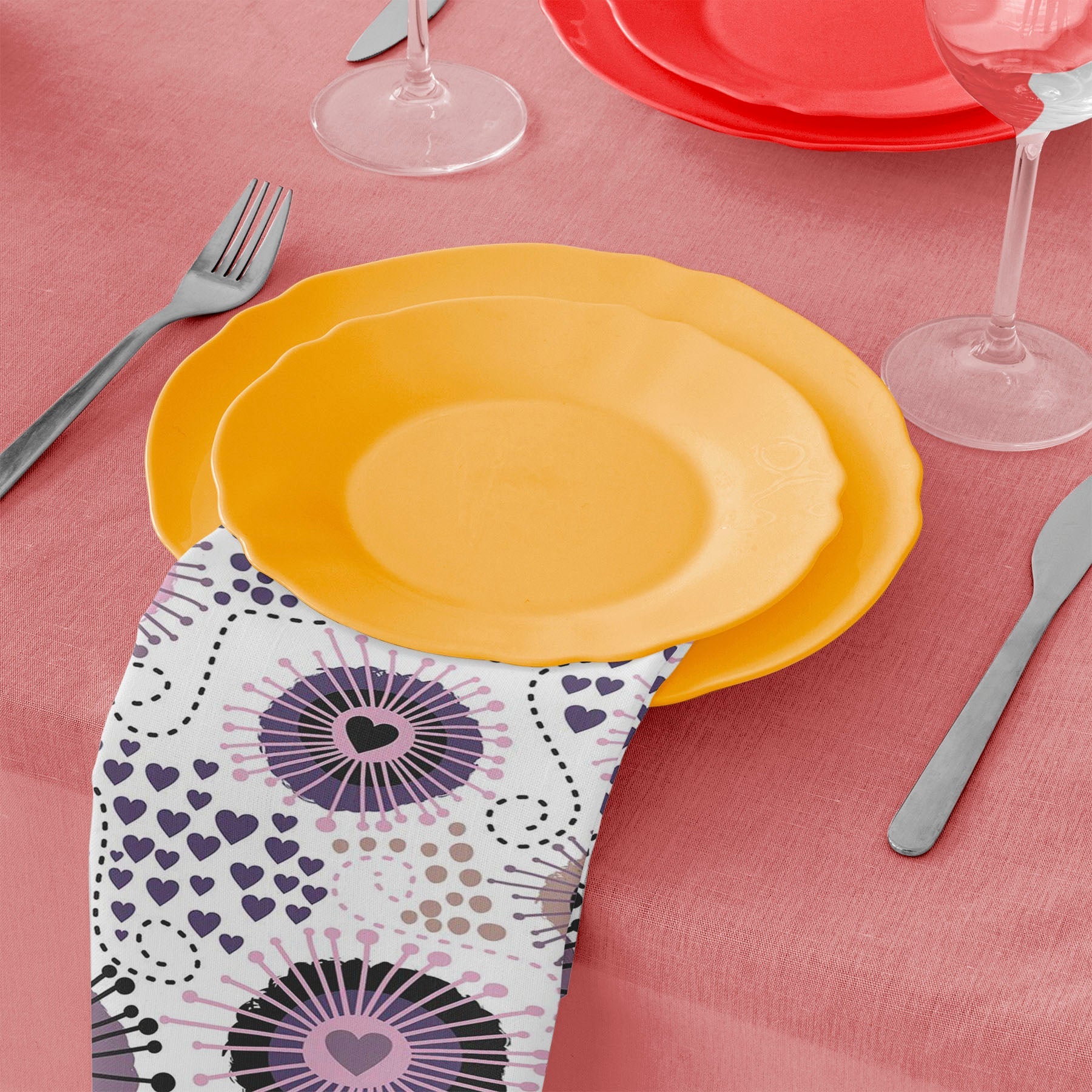 Circle & Hearts Table Napkin