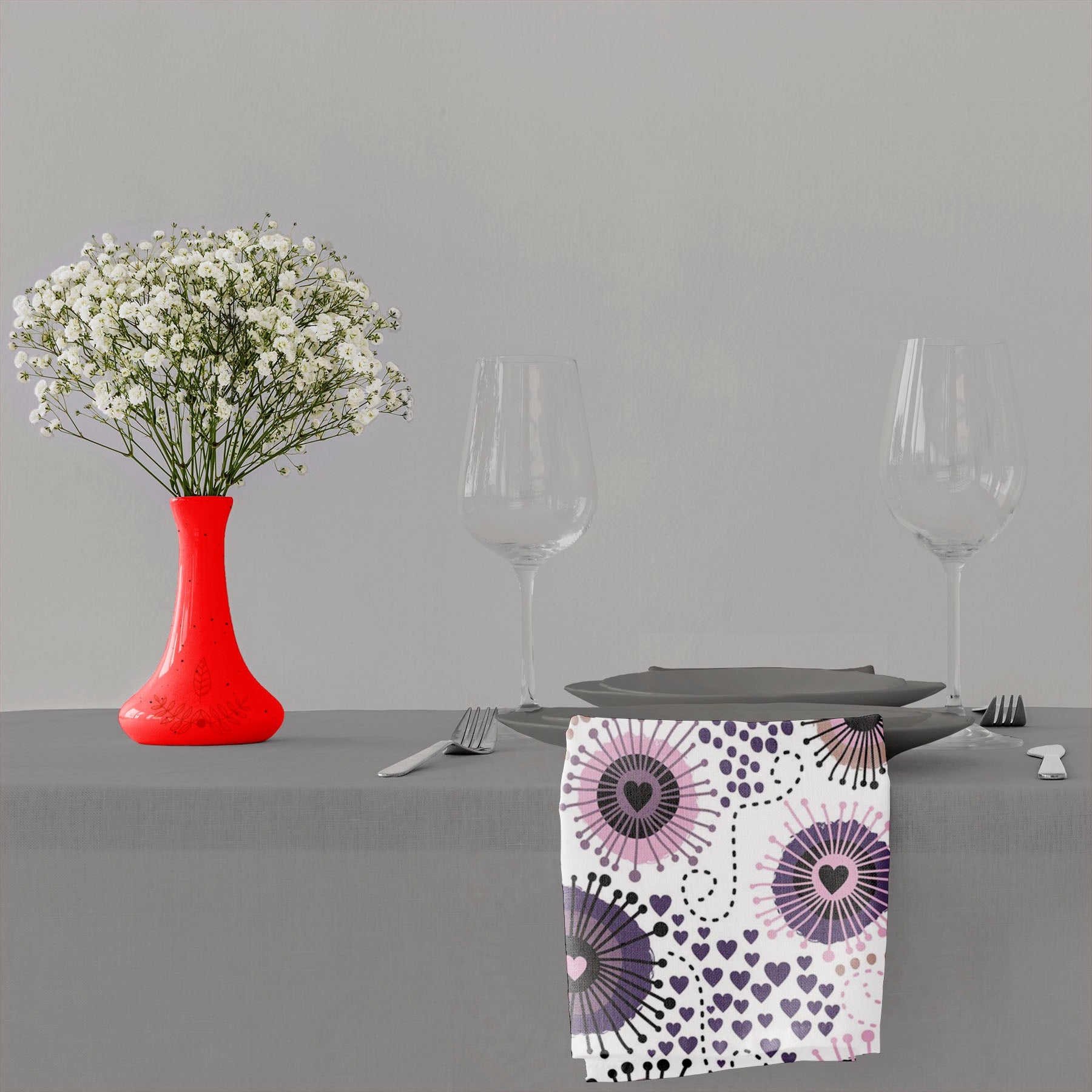 Circle & Hearts Table Napkin