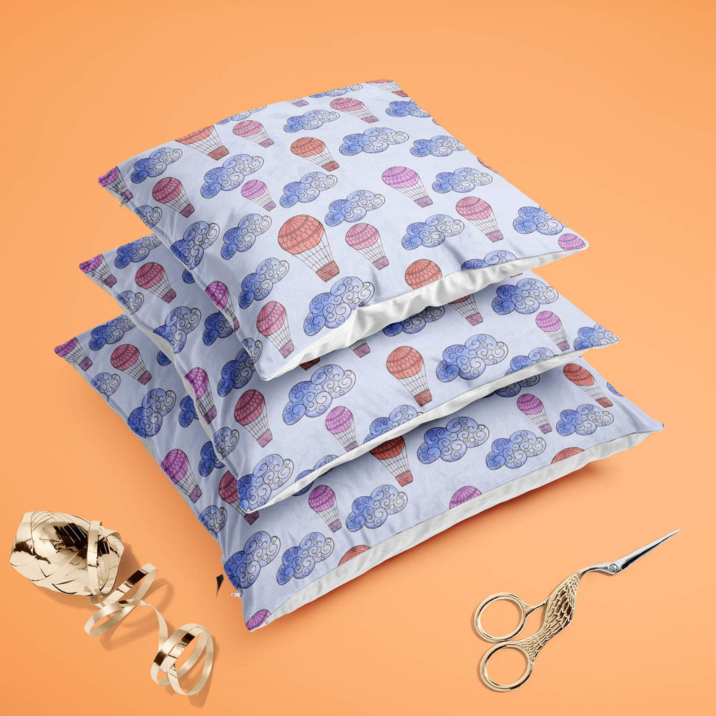 Watercolor Balloons & Clouds D2 Cushion Cover Throw Pillow