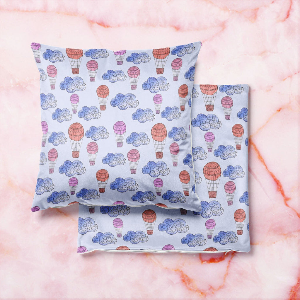 Watercolor Balloons & Clouds D2 Cushion Cover Throw Pillow