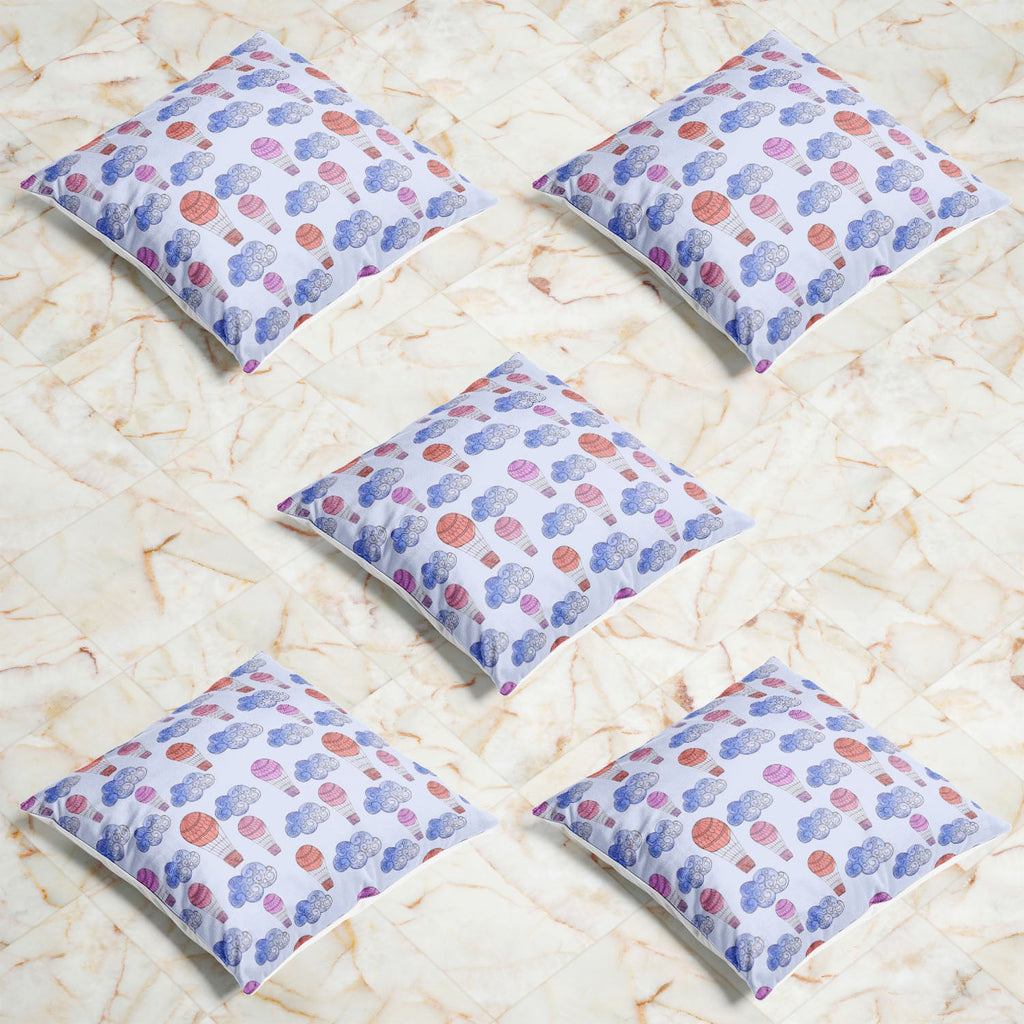 Watercolor Balloons & Clouds D2 Cushion Cover Throw Pillow