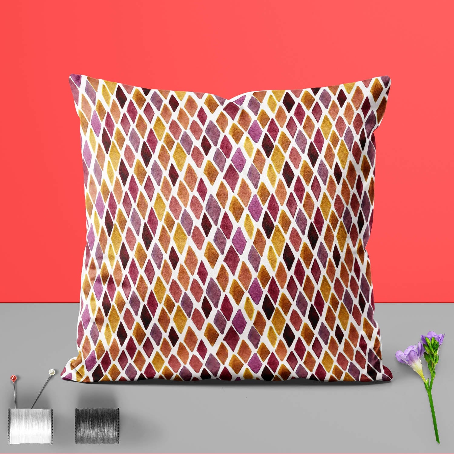 Checked D2 Cushion Cover Throw Pillow