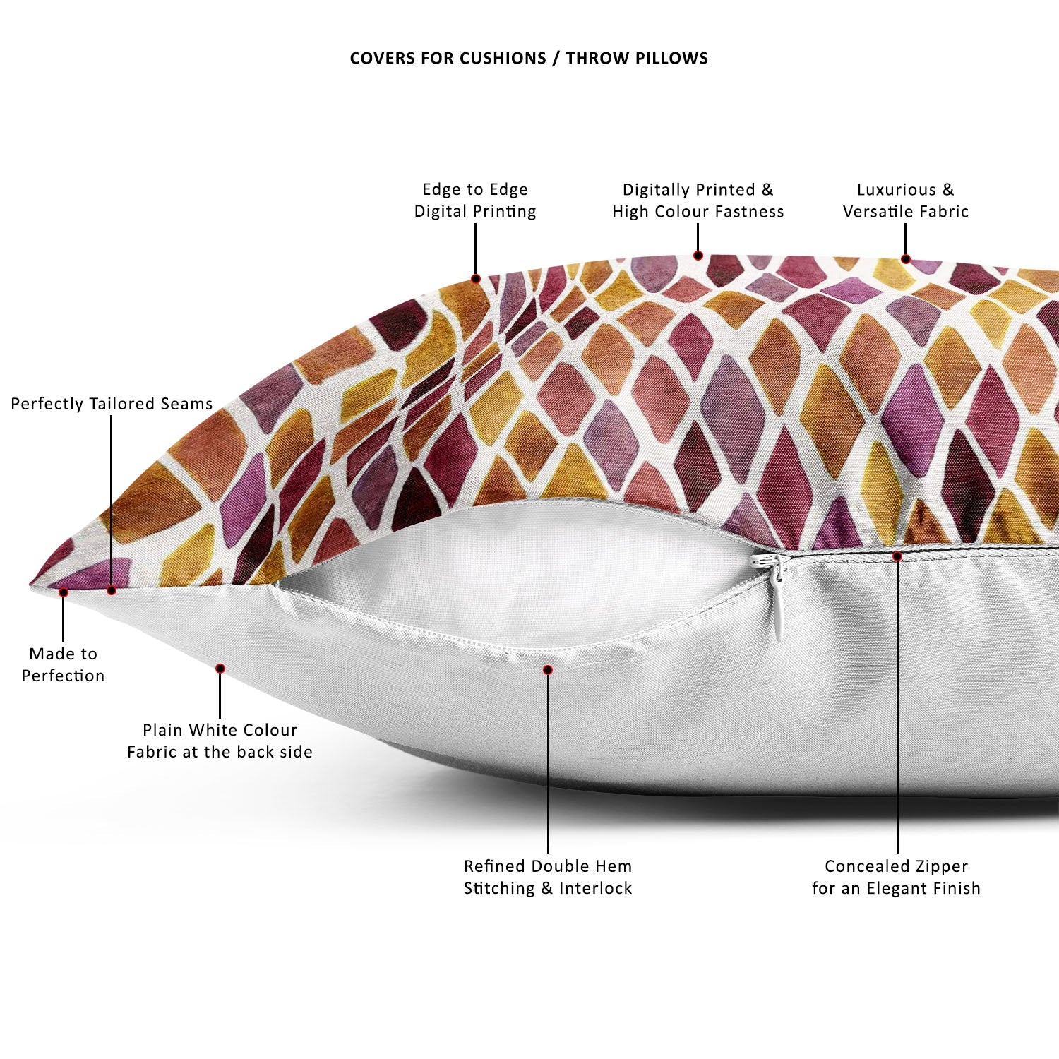 Checked D2 Cushion Cover Throw Pillow