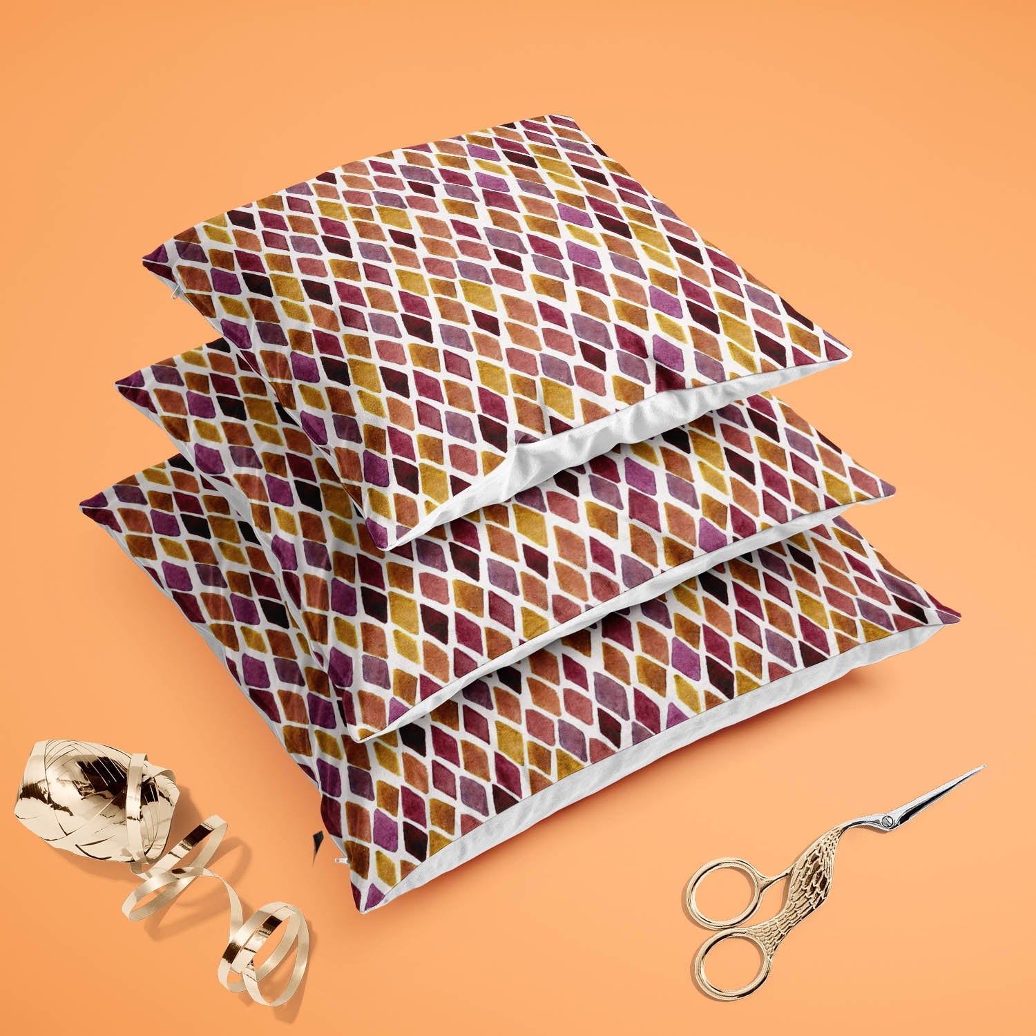 Checked D2 Cushion Cover Throw Pillow