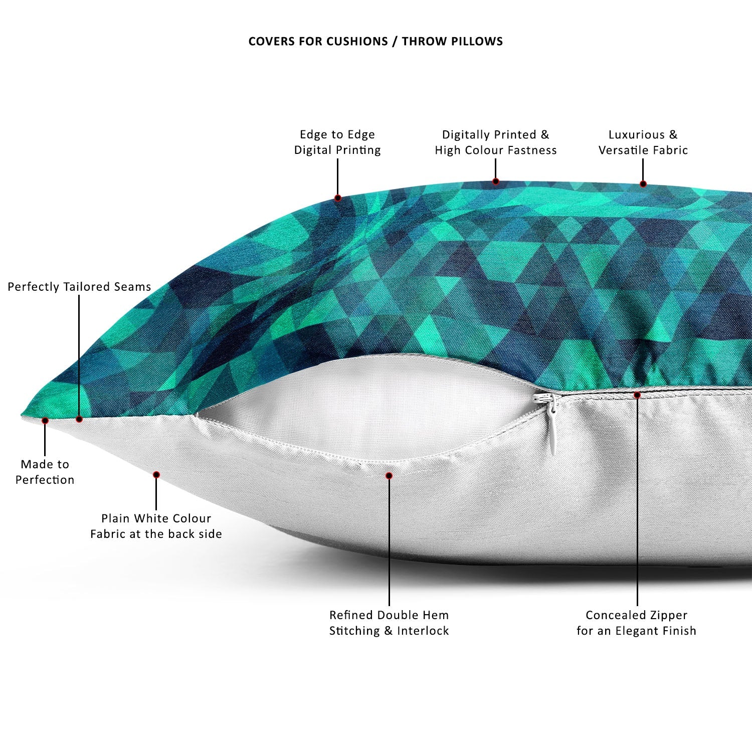 Creative Triangles D2 Cushion Cover Throw Pillow