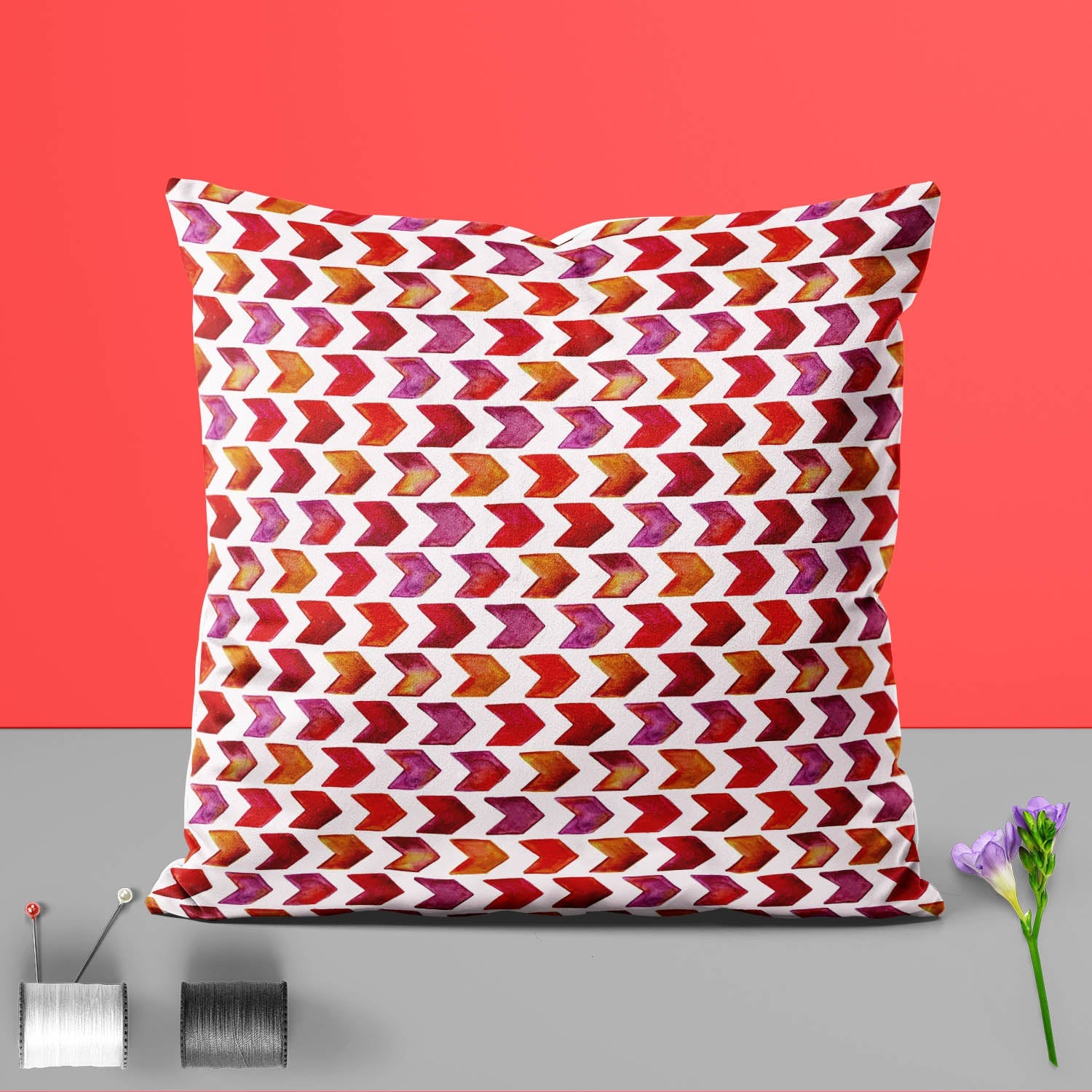 Arrowed D1 Cushion Cover Throw Pillow