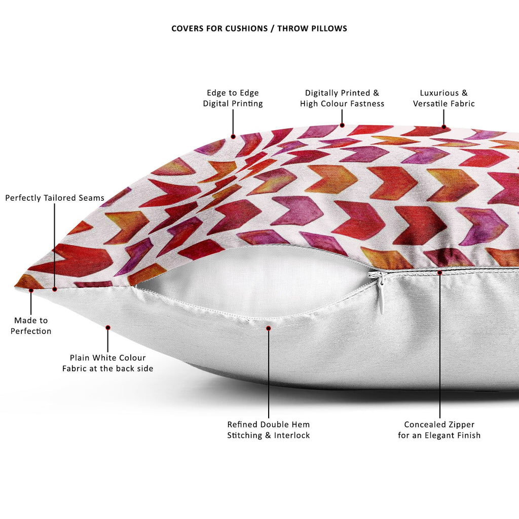 Arrowed D1 Cushion Cover Throw Pillow