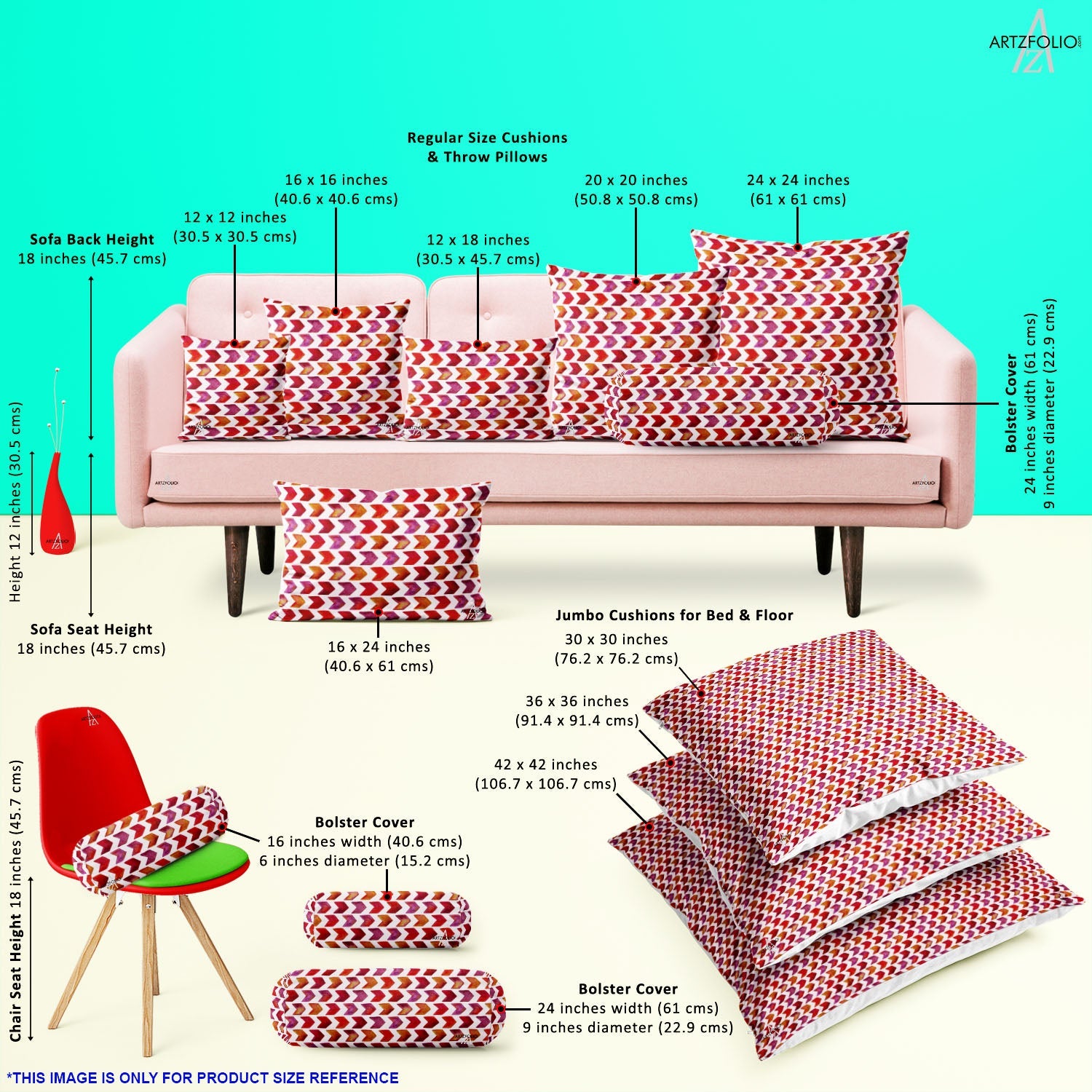 Arrowed D1 Cushion Cover Throw Pillow