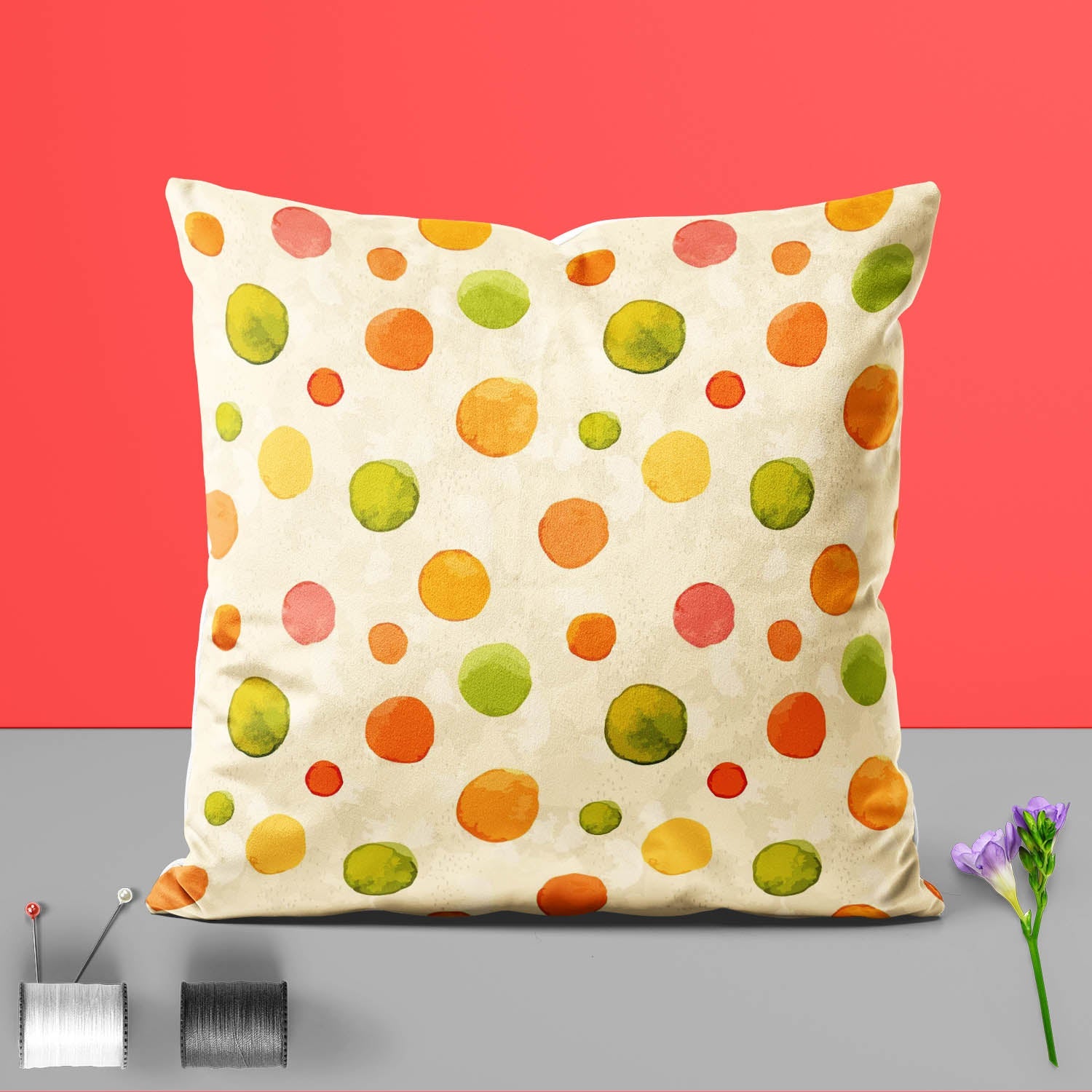 Watercolor Dots D1 Cushion Cover Throw Pillow