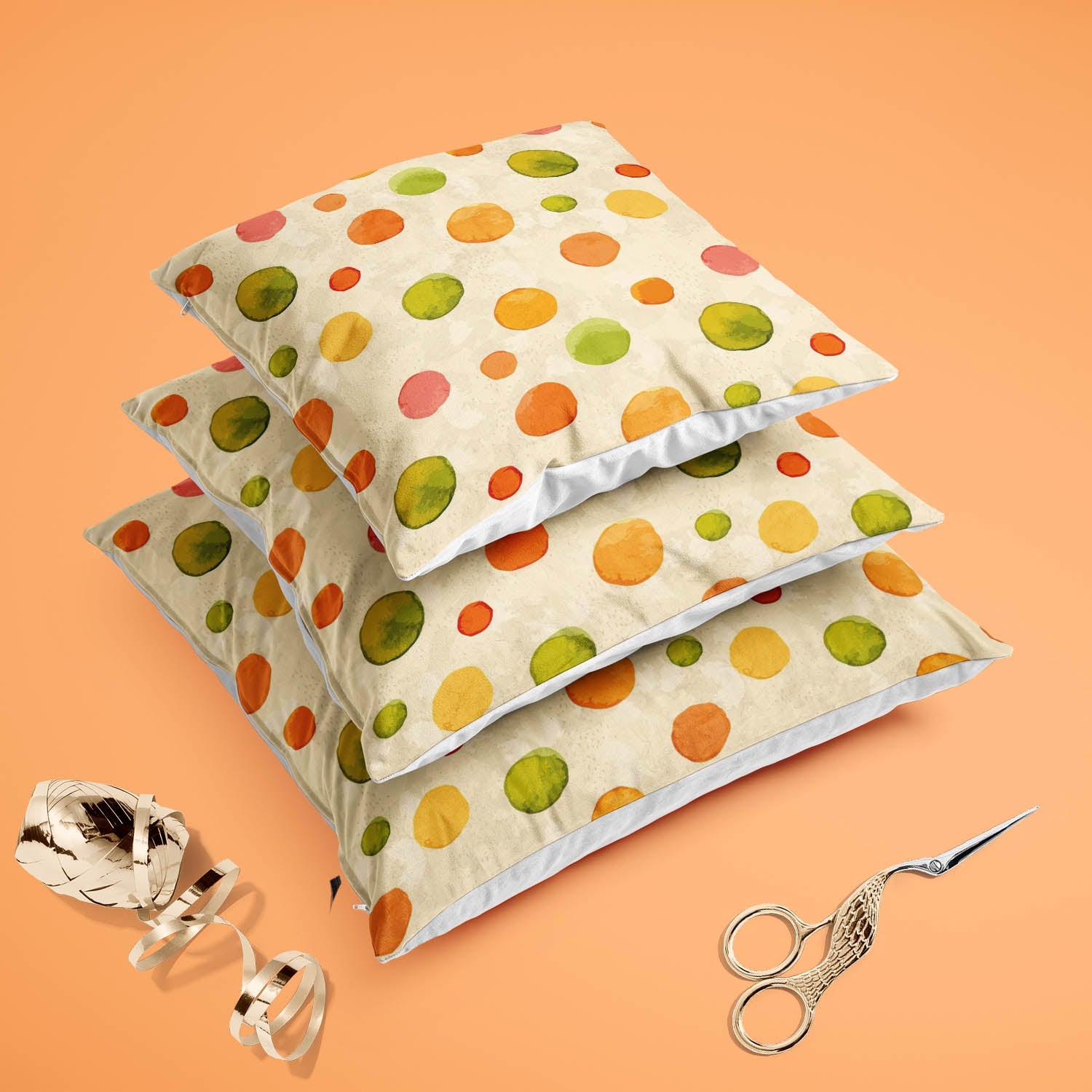 Watercolor Dots D1 Cushion Cover Throw Pillow