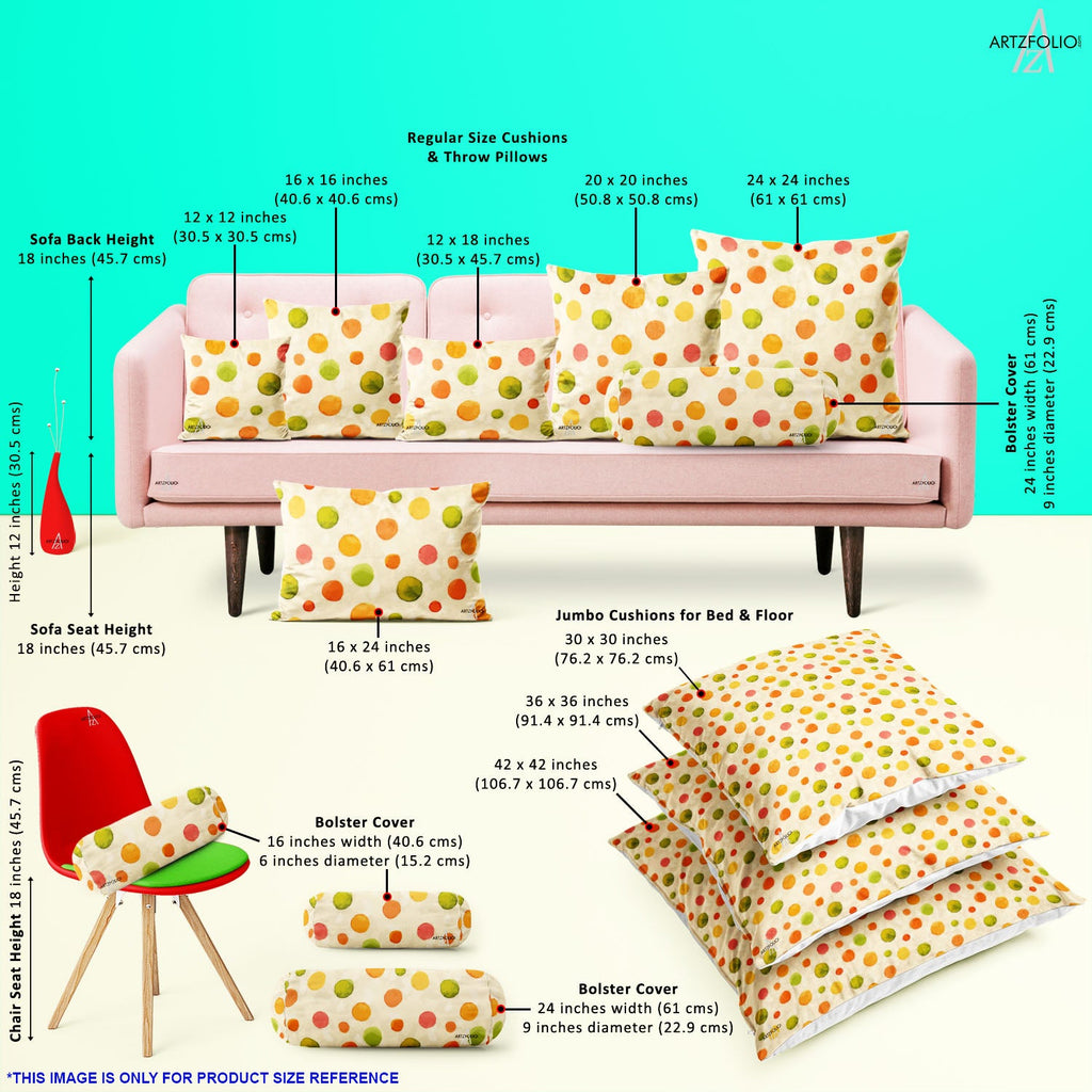 Watercolor Dots D1 Cushion Cover Throw Pillow