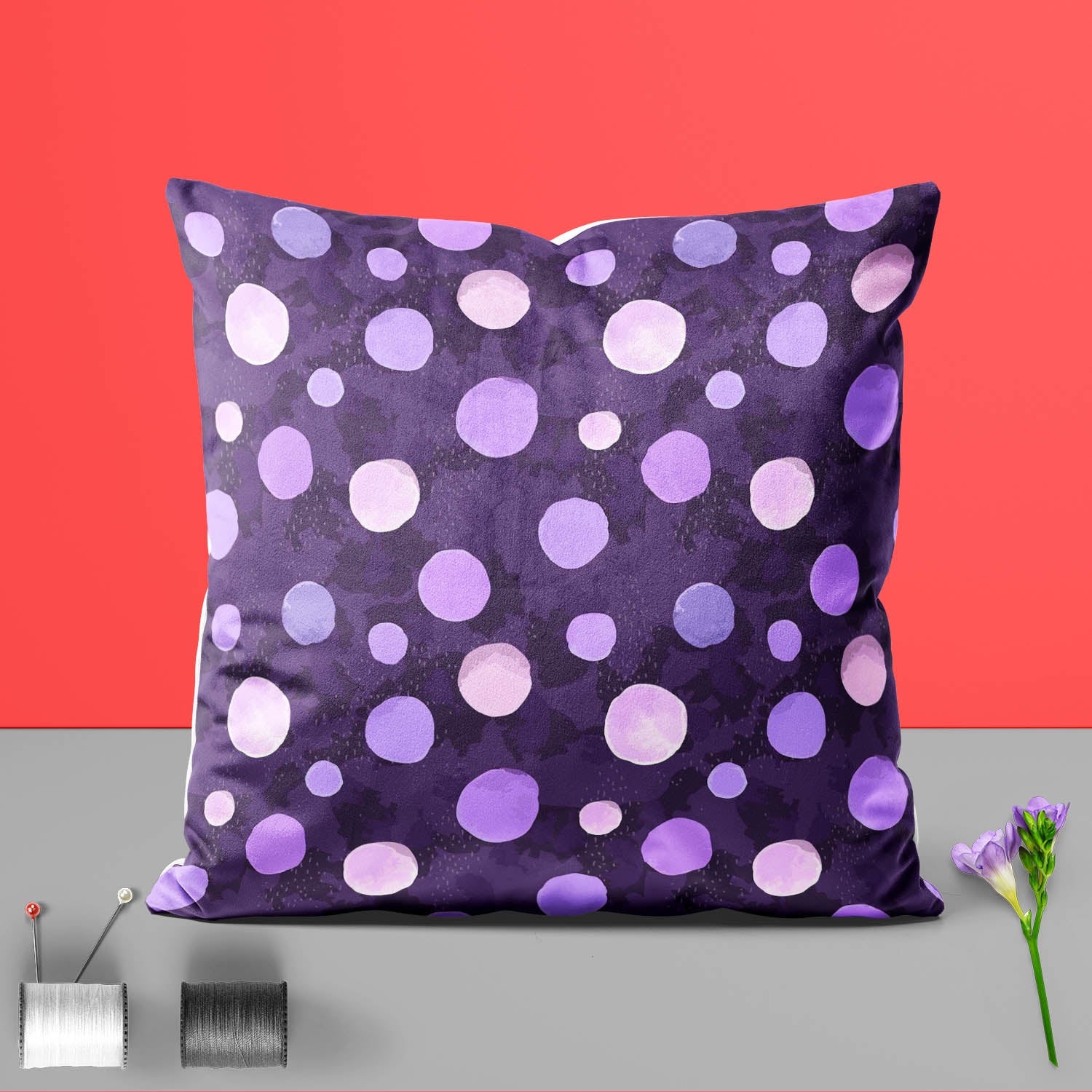 Watercolor Dots D2 Cushion Cover Throw Pillow