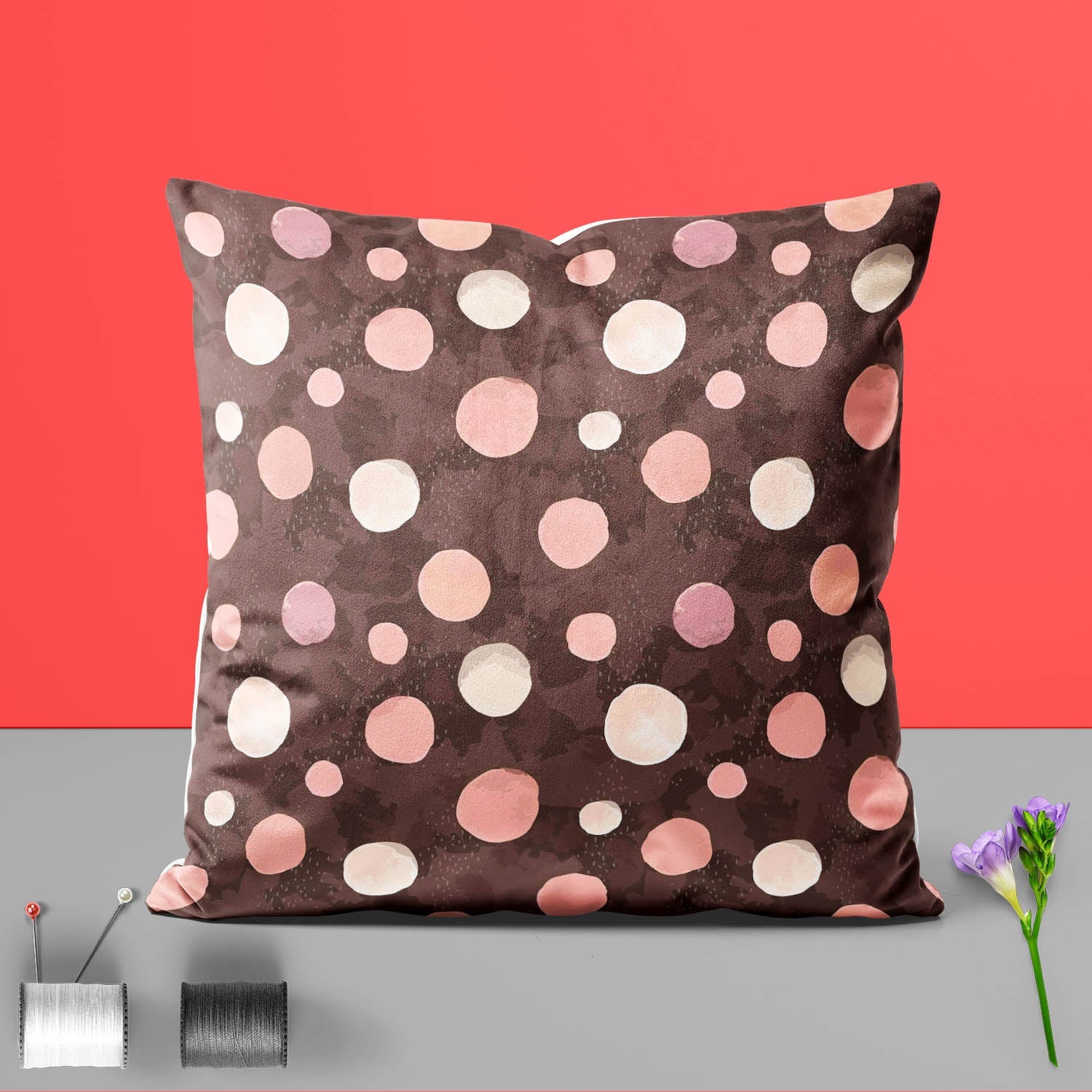 Watercolor Dots D3 Cushion Cover Throw Pillow
