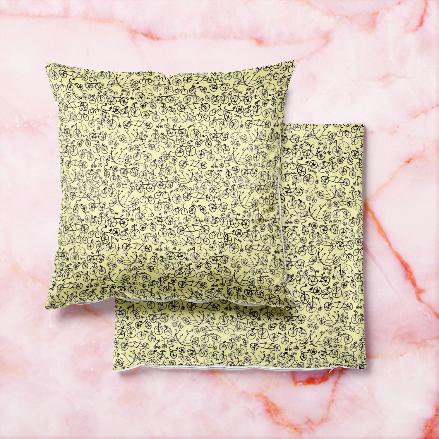 Hand Painted Bikes Cushion Cover Throw Pillow