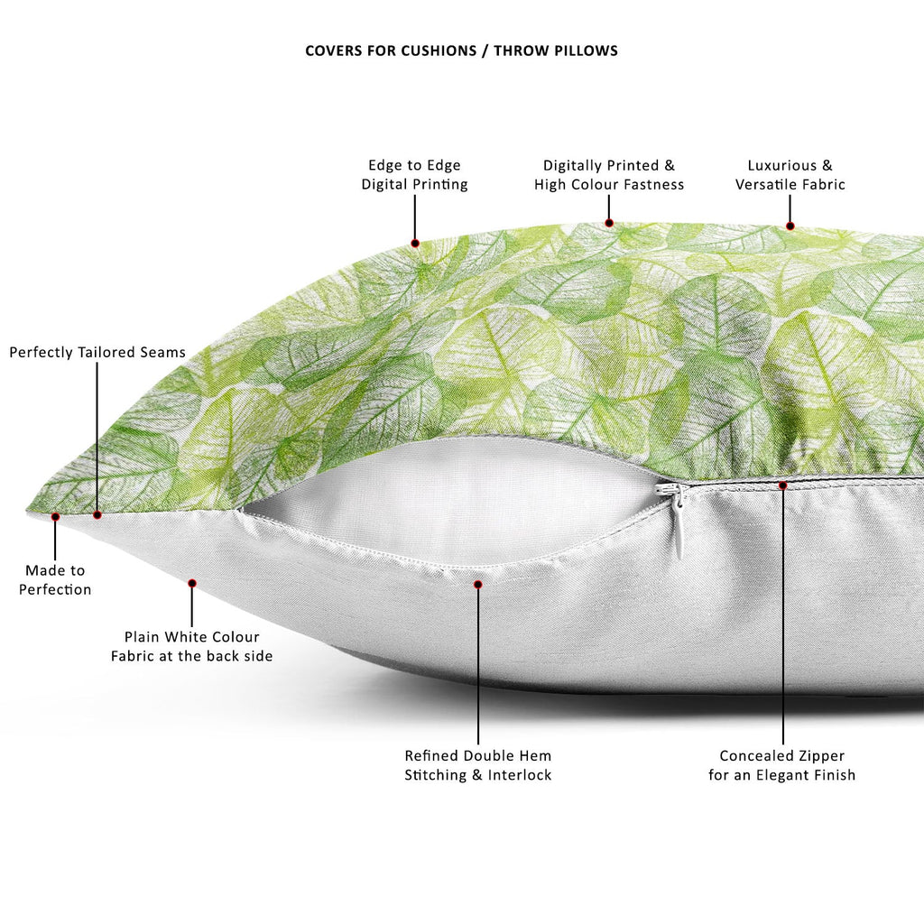 Floral & Leaves Cushion Cover Throw Pillow