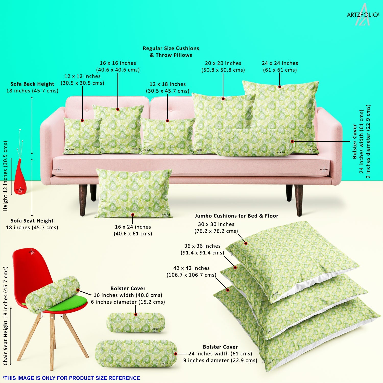 Floral & Leaves Cushion Cover Throw Pillow