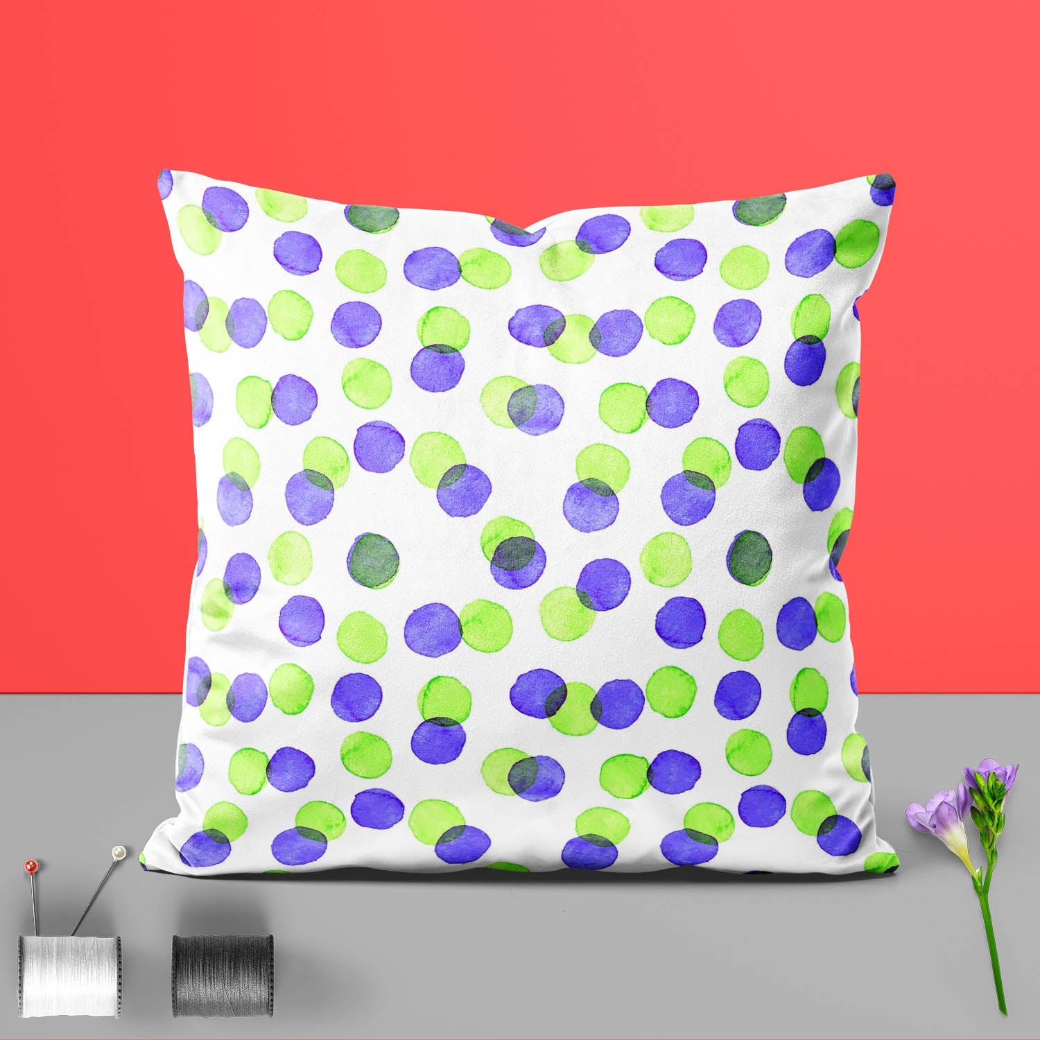 Watercolor Dots D4 Cushion Cover Throw Pillow
