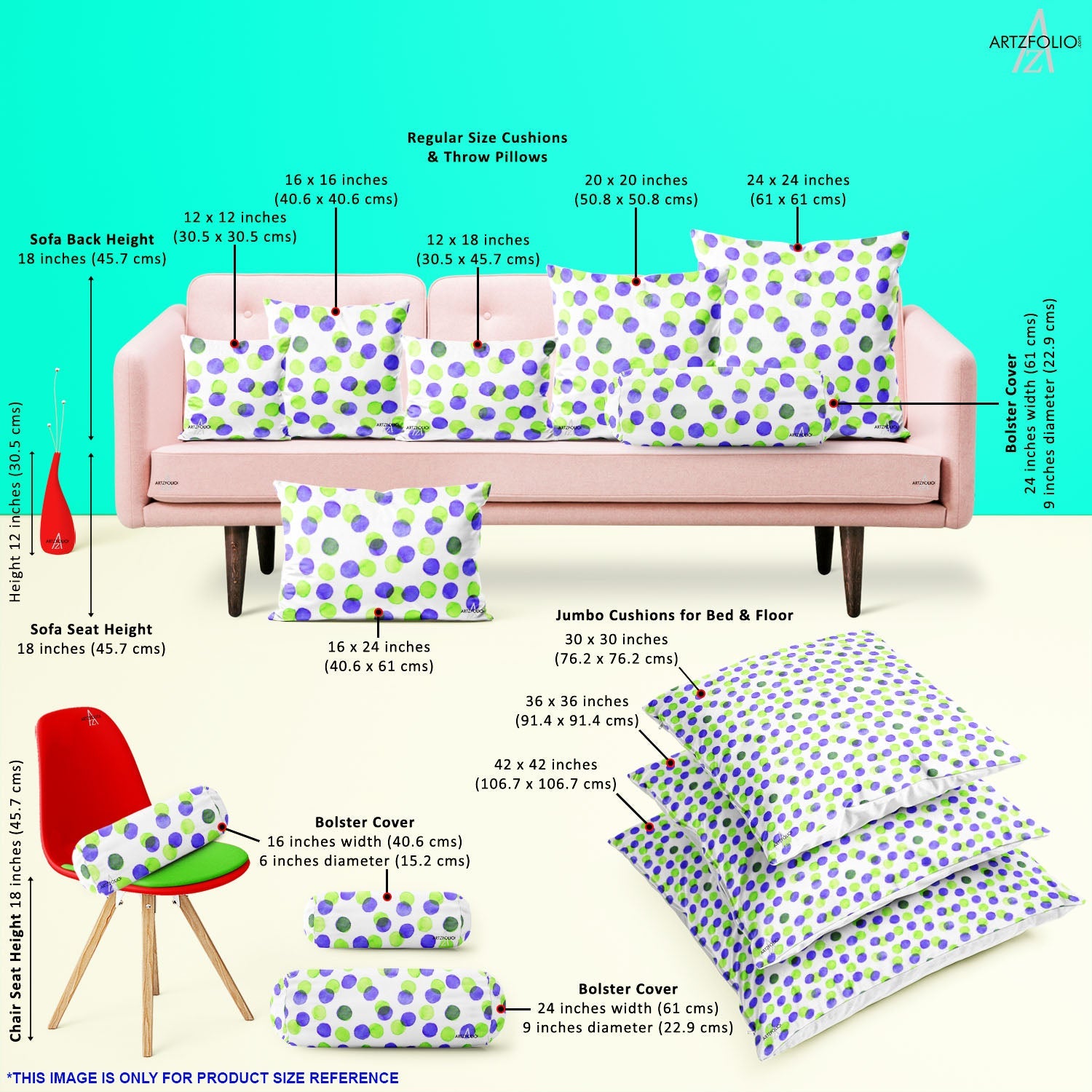 Watercolor Dots D4 Cushion Cover Throw Pillow