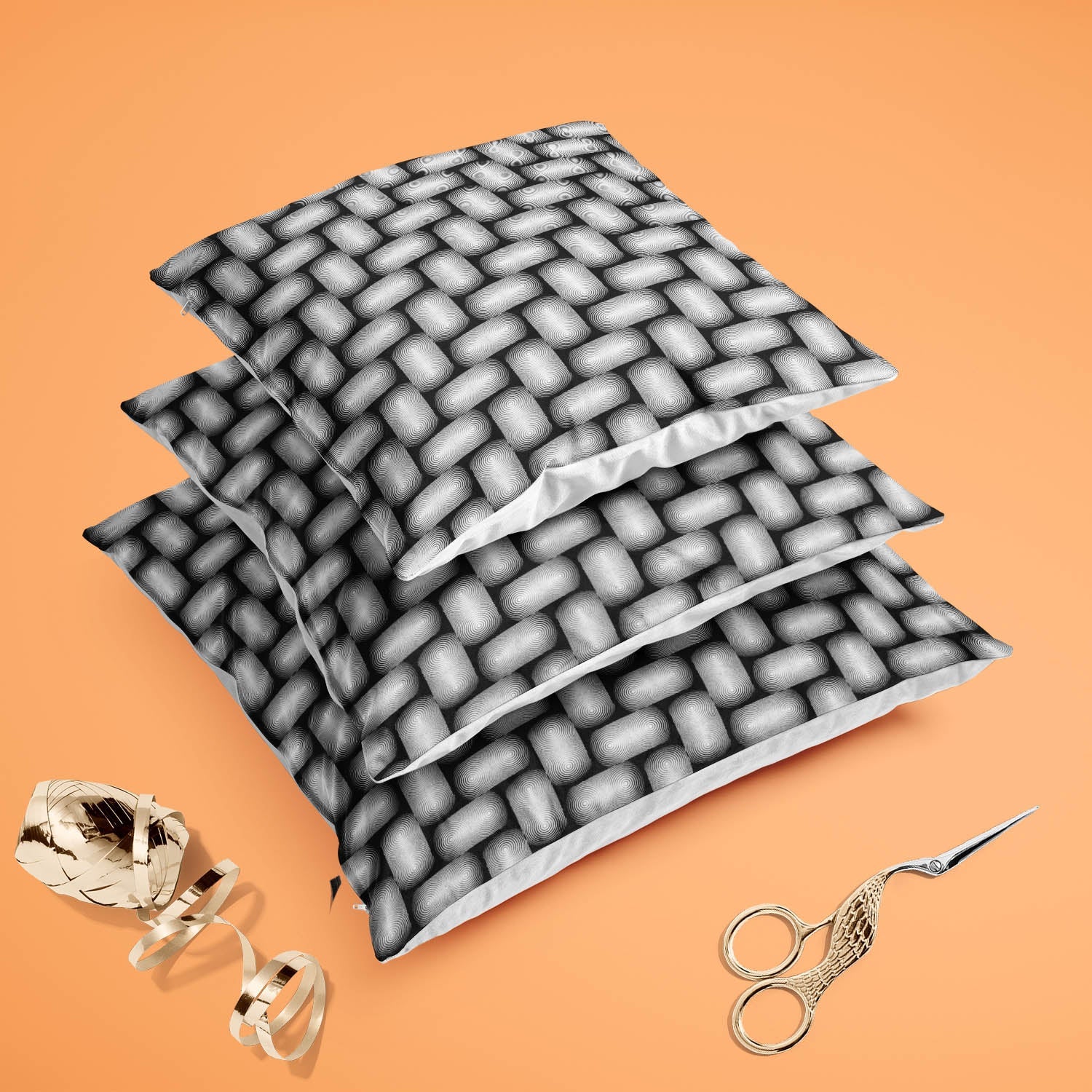 Monochrome Geometric D2 Cushion Cover Throw Pillow