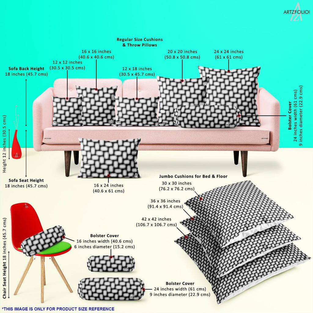 Monochrome Geometric D2 Cushion Cover Throw Pillow