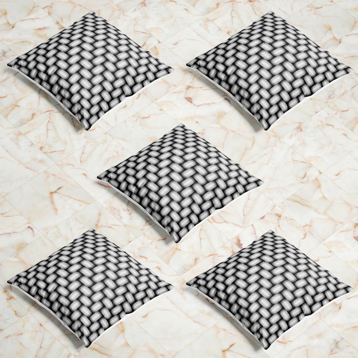 Monochrome Geometric D2 Cushion Cover Throw Pillow