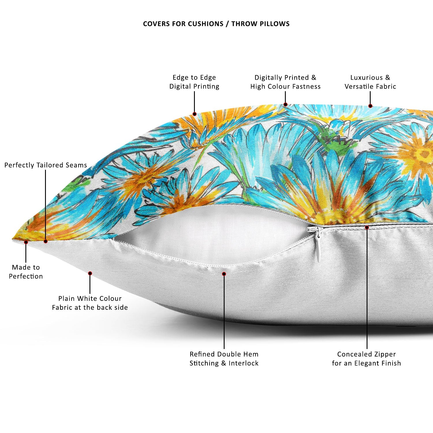 Budding Flowers D2 Cushion Cover Throw Pillow