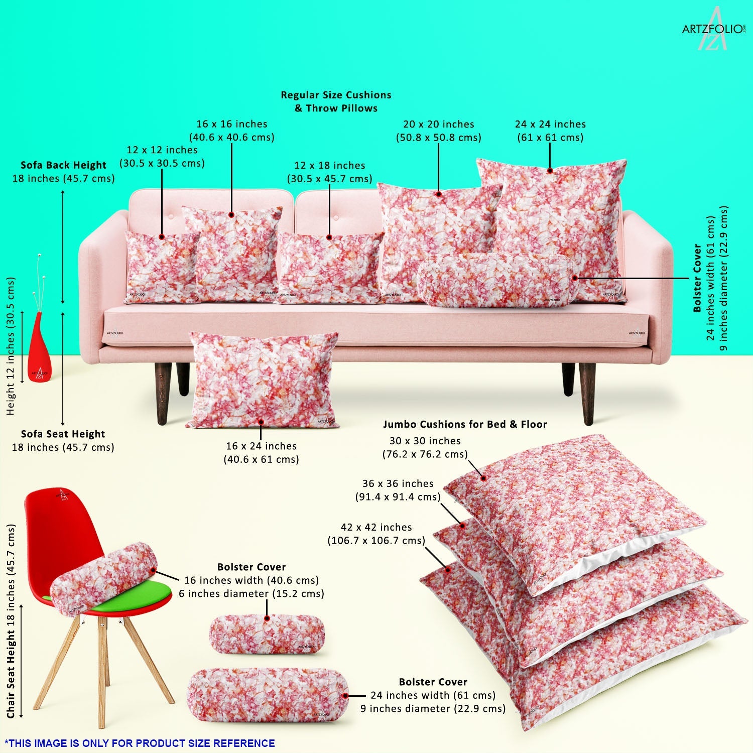 Bright Red Cushion Cover Throw Pillow