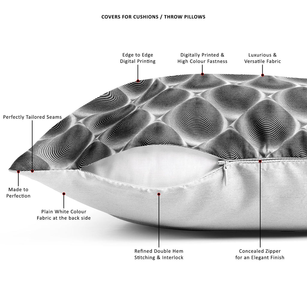Monochrome Cone Illusion Cushion Cover Throw Pillow