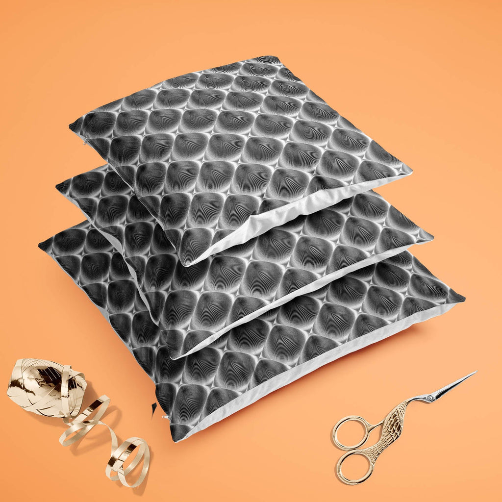 Monochrome Cone Illusion Cushion Cover Throw Pillow