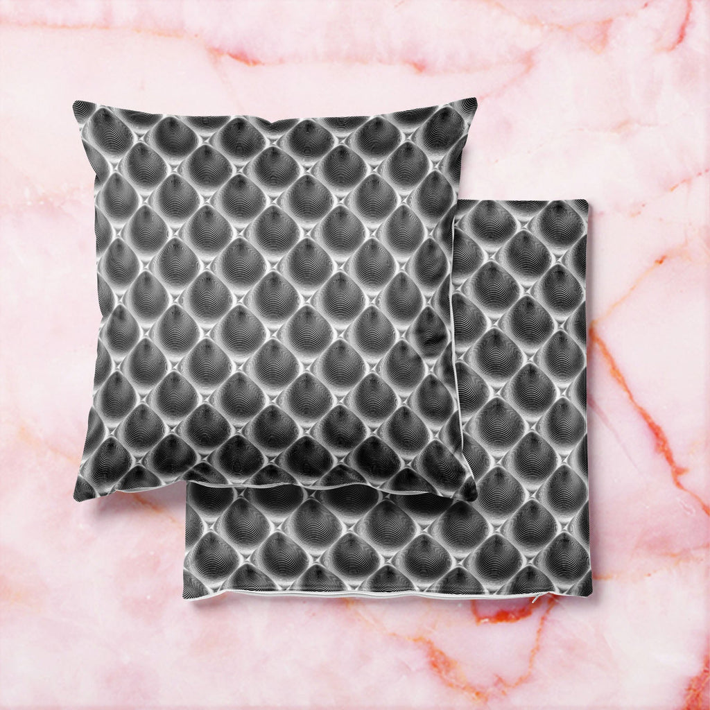 Monochrome Cone Illusion Cushion Cover Throw Pillow