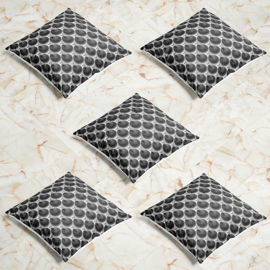 Monochrome Cone Illusion Cushion Cover Throw Pillow