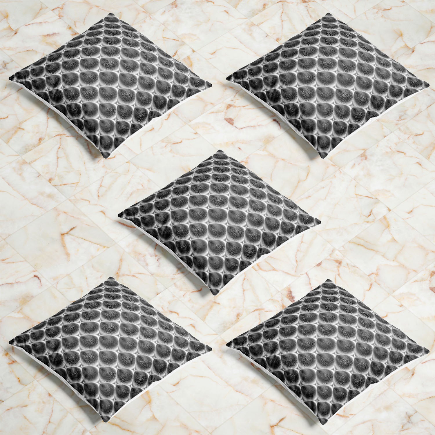Monochrome Cone Illusion Cushion Cover Throw Pillow
