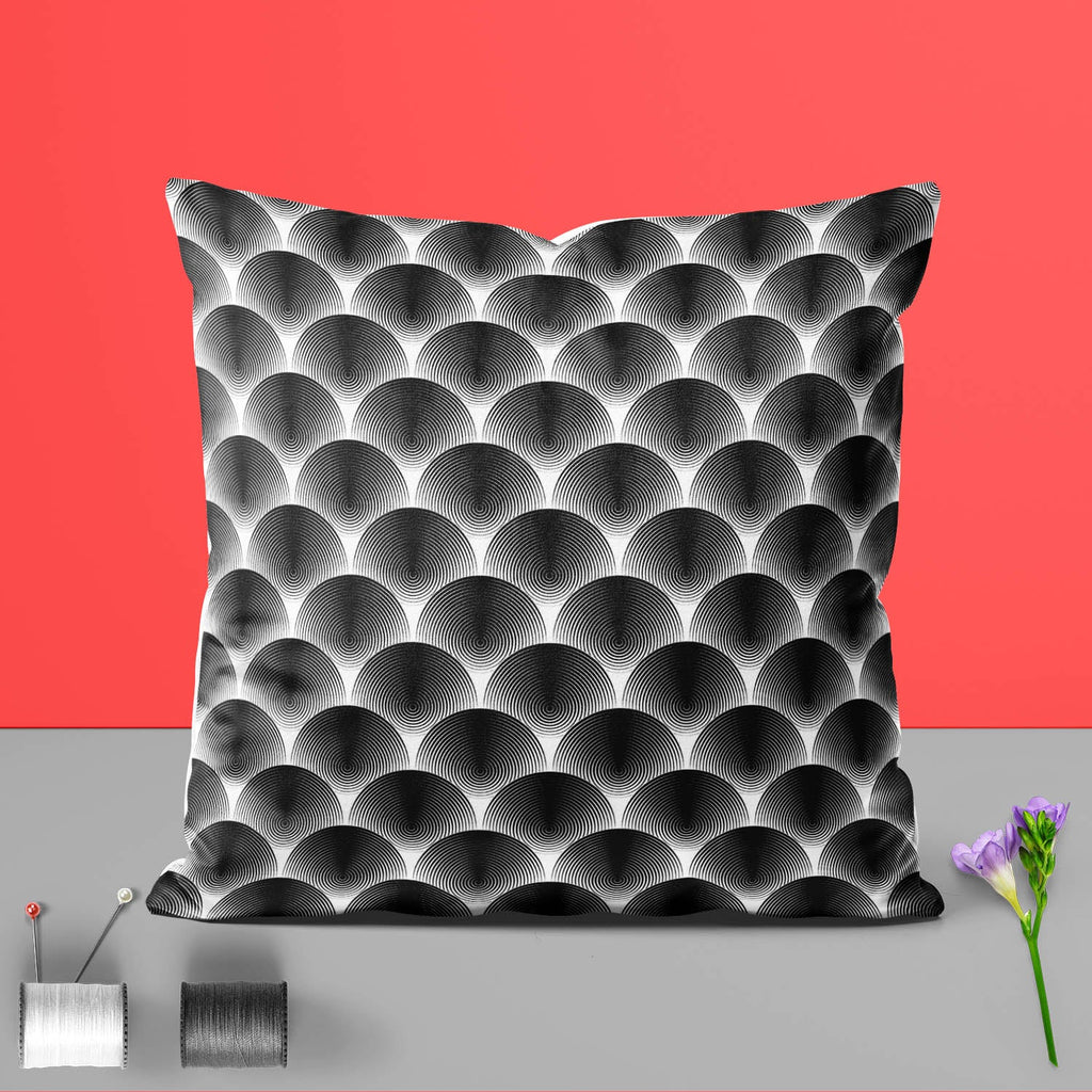 Monochrome Ellipse Cushion Cover Throw Pillow