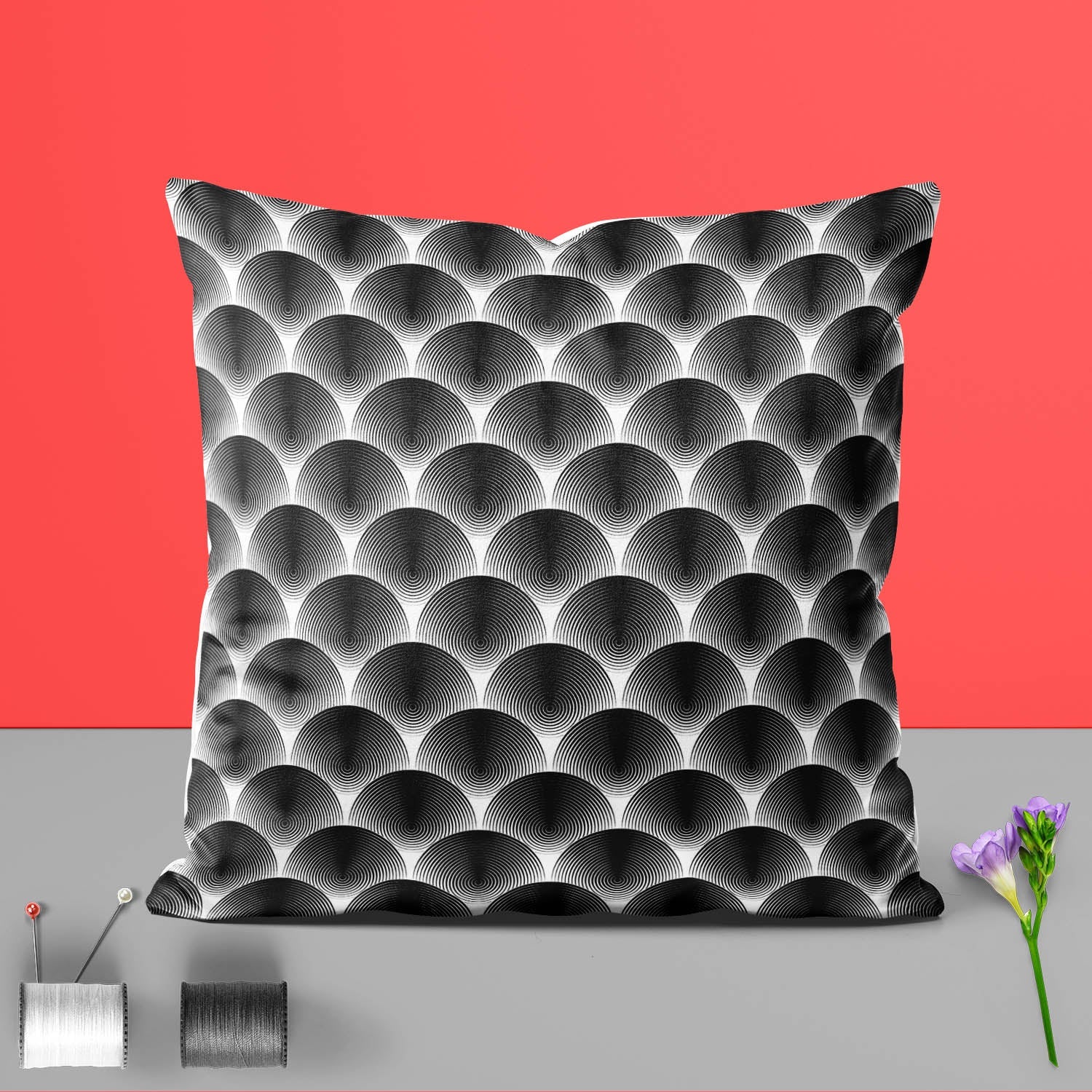 Monochrome Ellipse Cushion Cover Throw Pillow