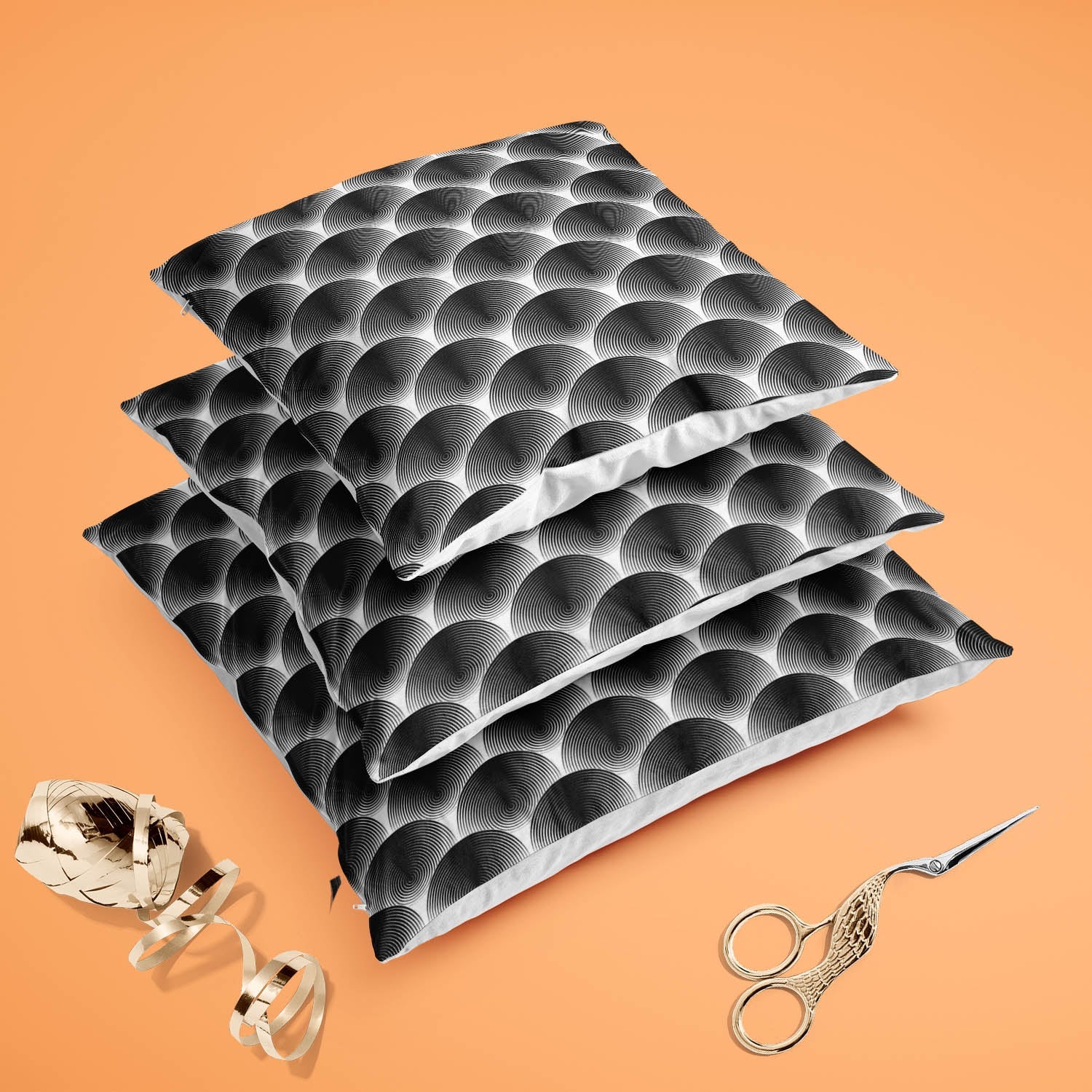 Monochrome Ellipse Cushion Cover Throw Pillow