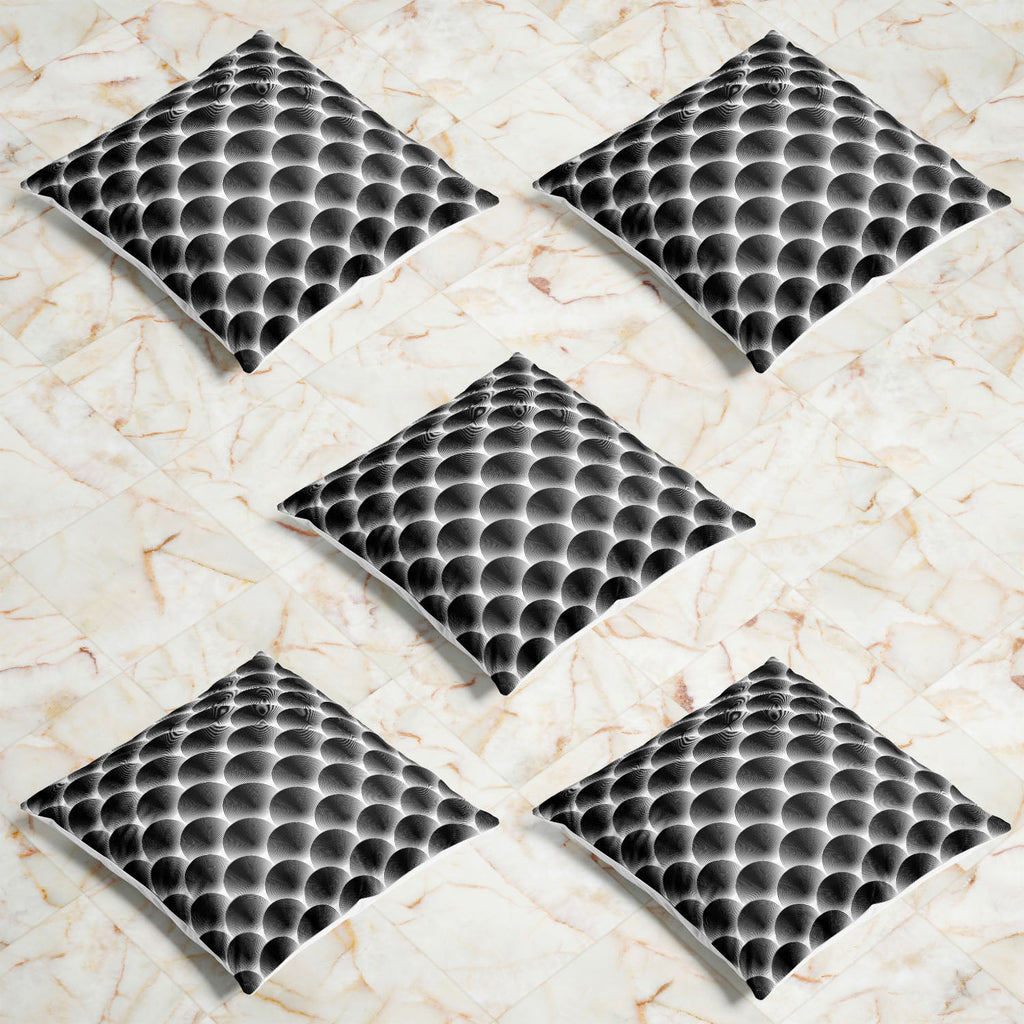 Monochrome Ellipse Cushion Cover Throw Pillow