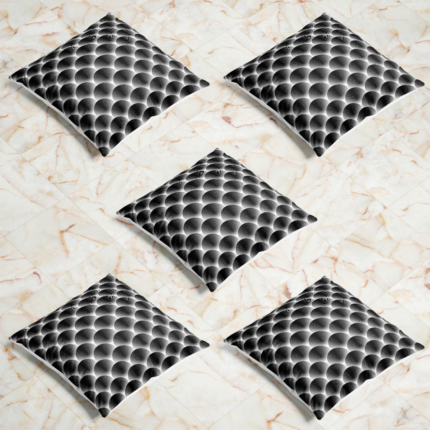 Monochrome Ellipse Cushion Cover Throw Pillow